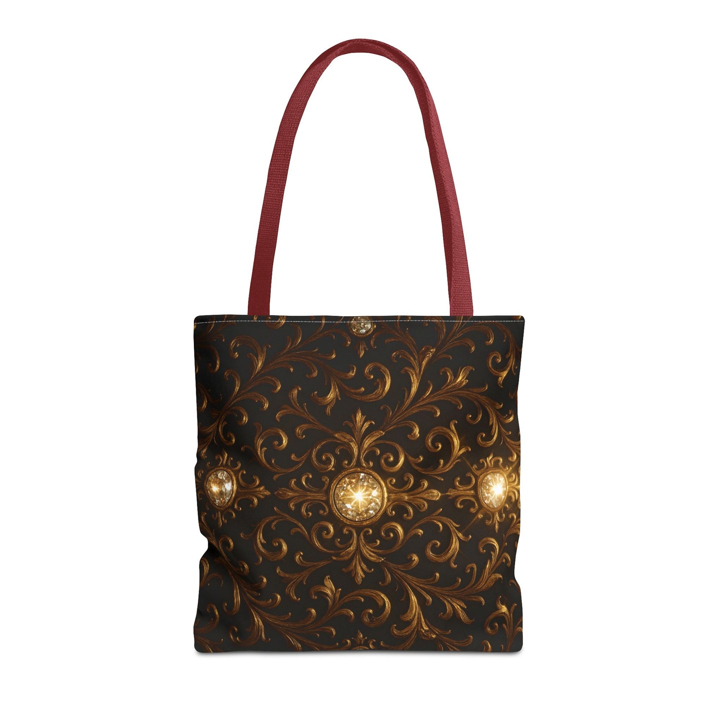 Elegant Baroque Tote Bag - Black and Gold Ornate Design Purse, Reusable Stylish Shoulder Bag for Women, Vintage Luxe Aesthetic Gift