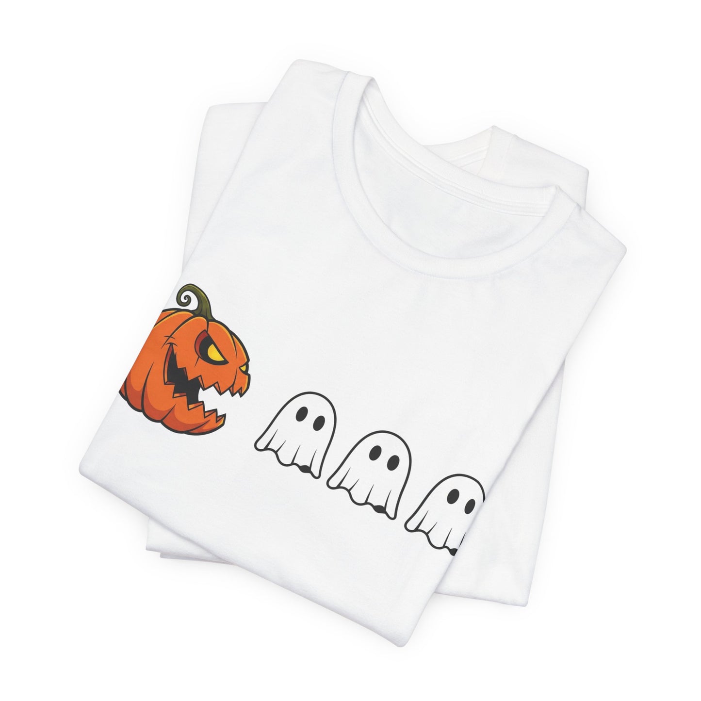 Pumpkin Pac-Man Shirt, Halloween Arcade Tee, Pumpkin Chase Ghosts Tee, Retro Gaming Halloween, Spooky Season Shirt, Vintage Game Pumpkin Top