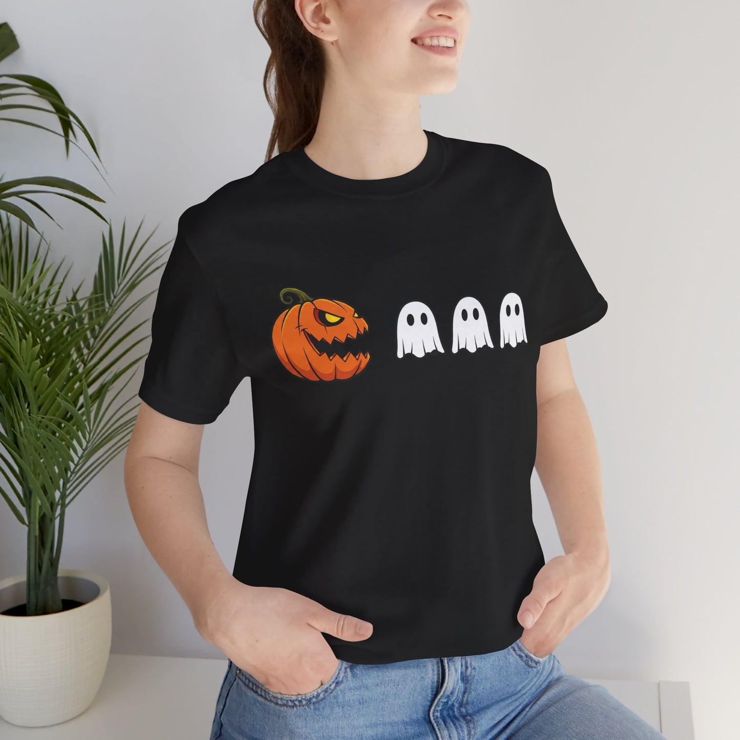 Pumpkin Pac-Man Shirt, Halloween Arcade Tee, Pumpkin Chase Ghosts Tee, Retro Gaming Halloween, Spooky Season Shirt, Vintage Game Pumpkin Top