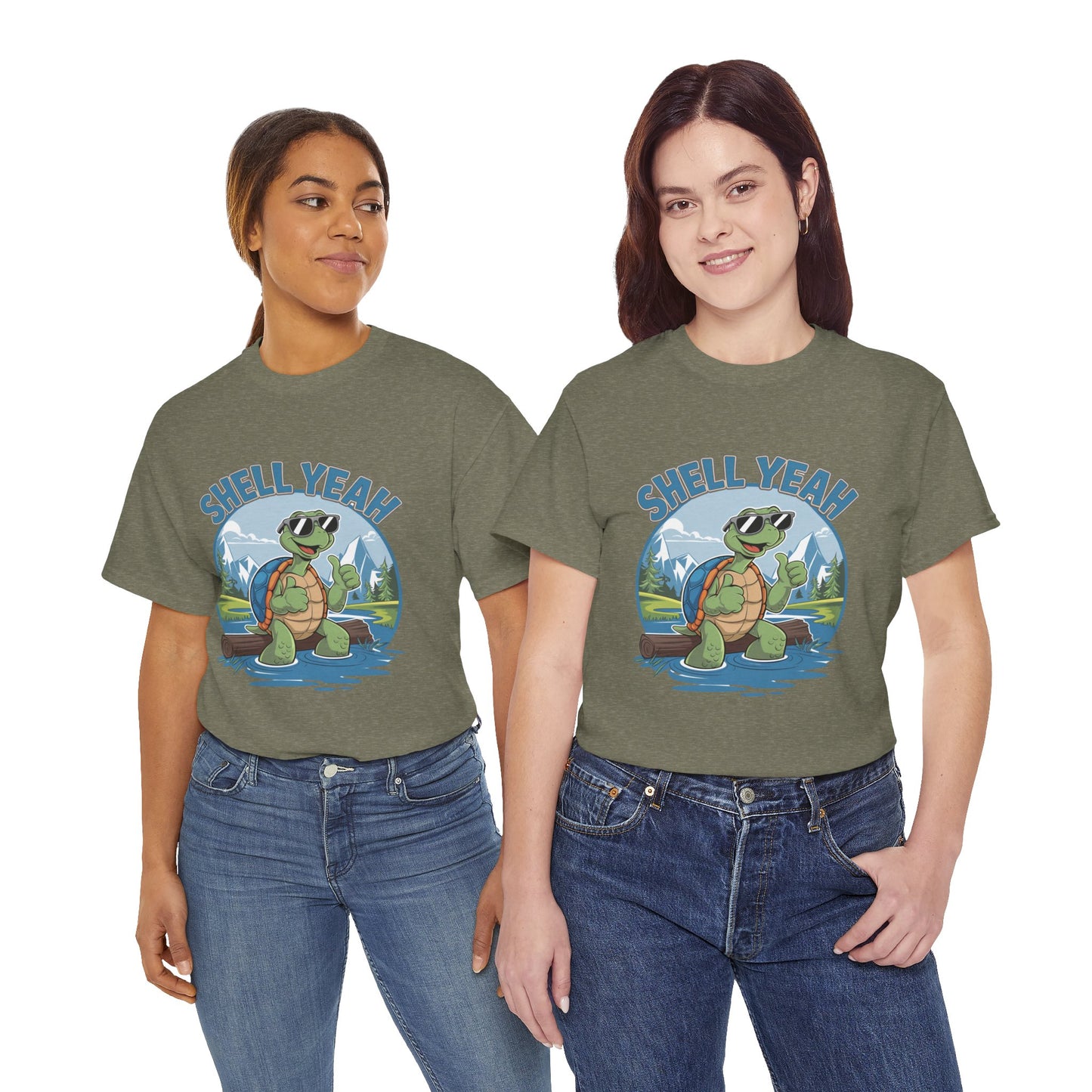 SHELL YEAH Turtle T-Shirt | Funny Cute Turtle Nature Graphic Tee | Handmade Animal Lover Gift | Eco Outdoor Adventure Shirt