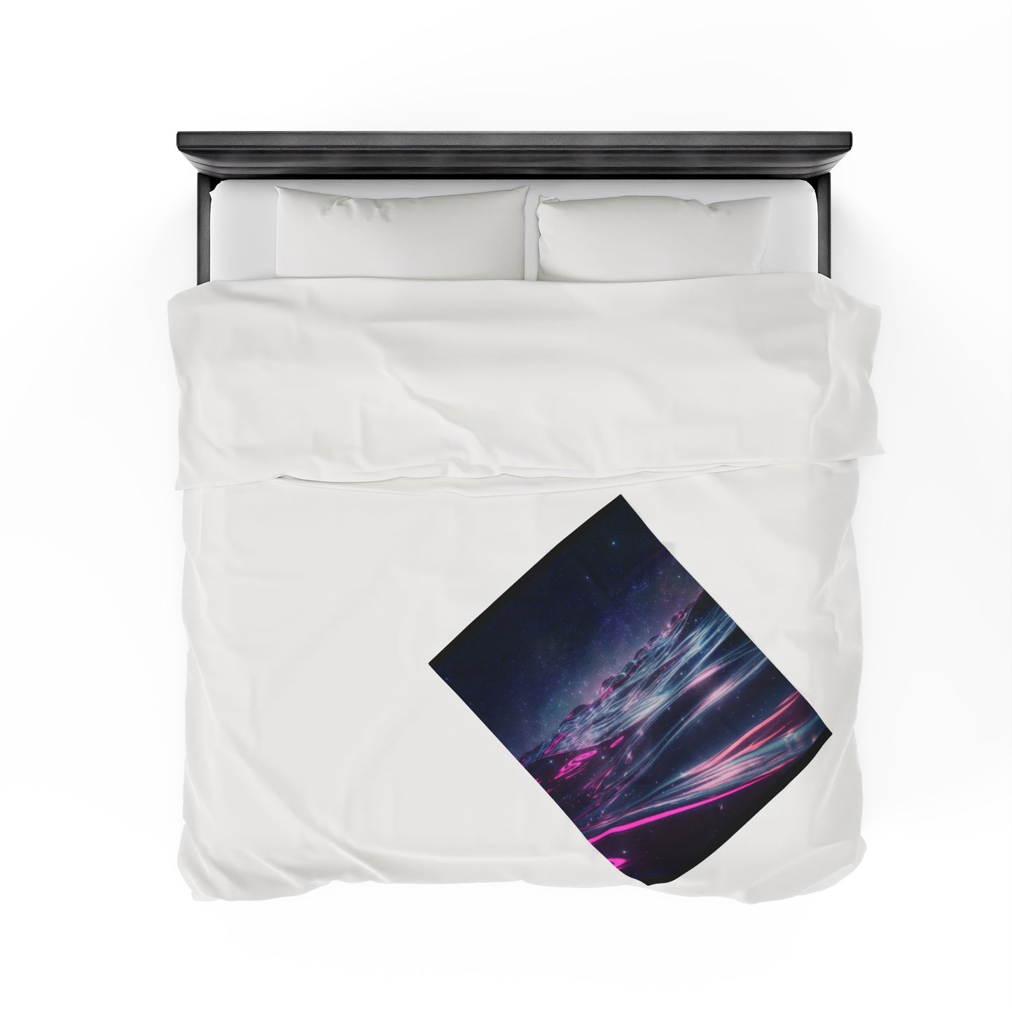 Plush Blanket with Galactic Ocean Design