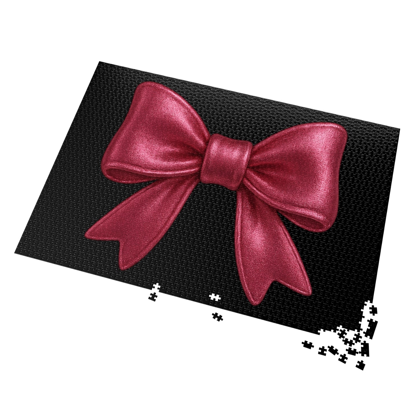 Pink Bow Jigsaw Puzzle – Elegant Aesthetic Puzzle with Gift Tin | Cute Girly Puzzle Gift for Her, Game Night, or Decor