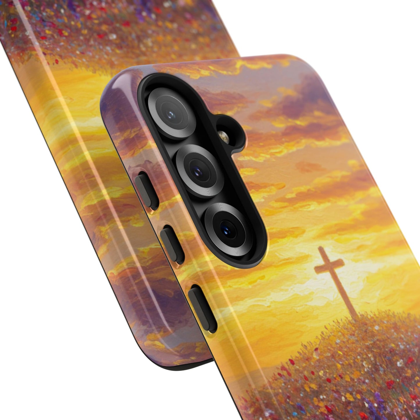 Samsung Phone Case - Monet Style Cross Christian Phone Case Spiritual Case Inspirational Samsung Case