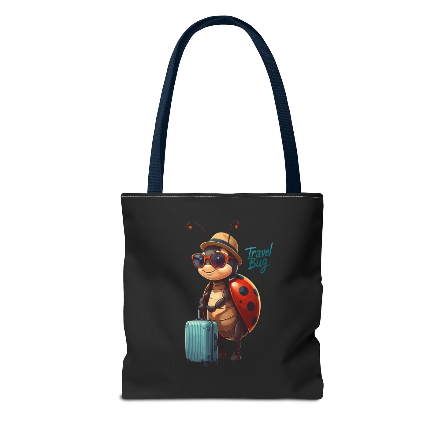 Travel Bug Tote Bag | Cute Ladybug with Suitcase Art Tote – Whimsical Travel Accessory, Aesthetic Canvas Bag | Gift for Travelers