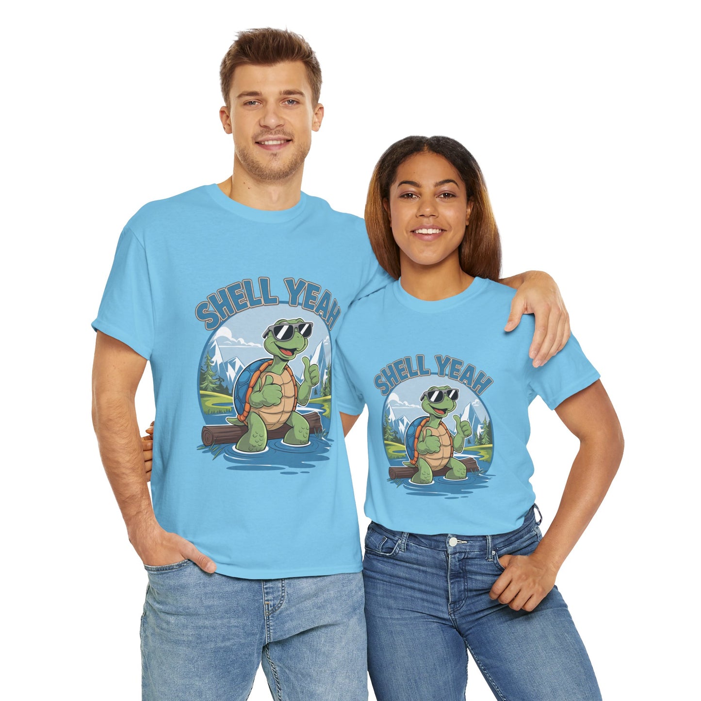 SHELL YEAH Turtle T-Shirt | Funny Cute Turtle Nature Graphic Tee | Handmade Animal Lover Gift | Eco Outdoor Adventure Shirt