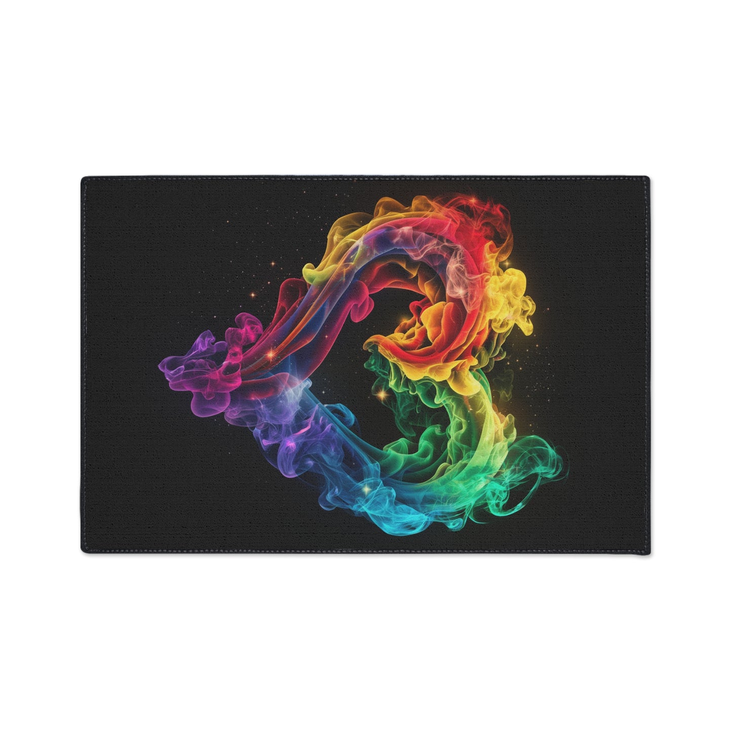 Floor Mat - Colorful Heart Shaped Smoke Design