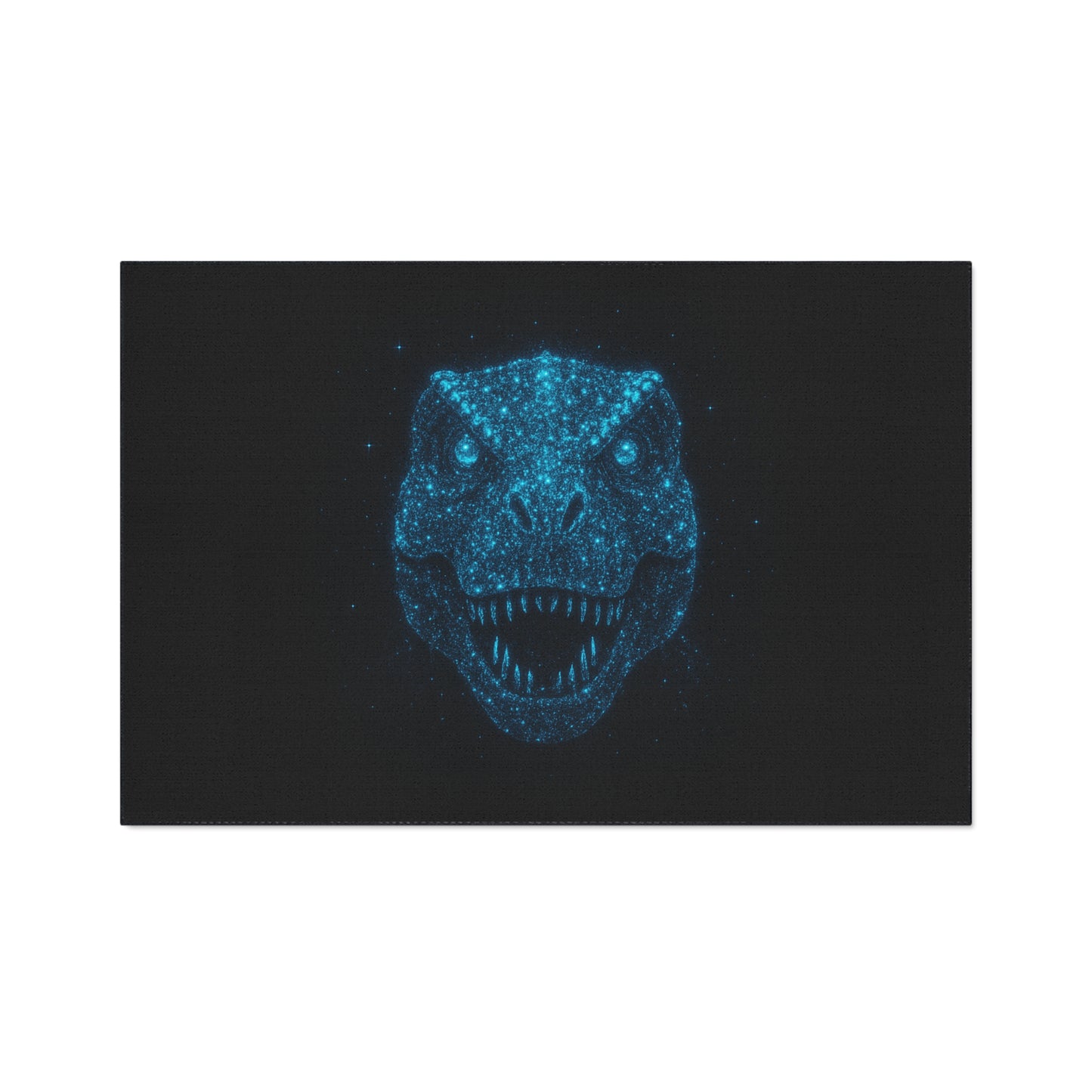 Bioluminescent-Style T-Rex Doormat – Neon Blue Dinosaur Skull Rug, Bold Dinosaur Door Mat, Non-Slip Entryway Rug, Unique Gift for Dino Lovers