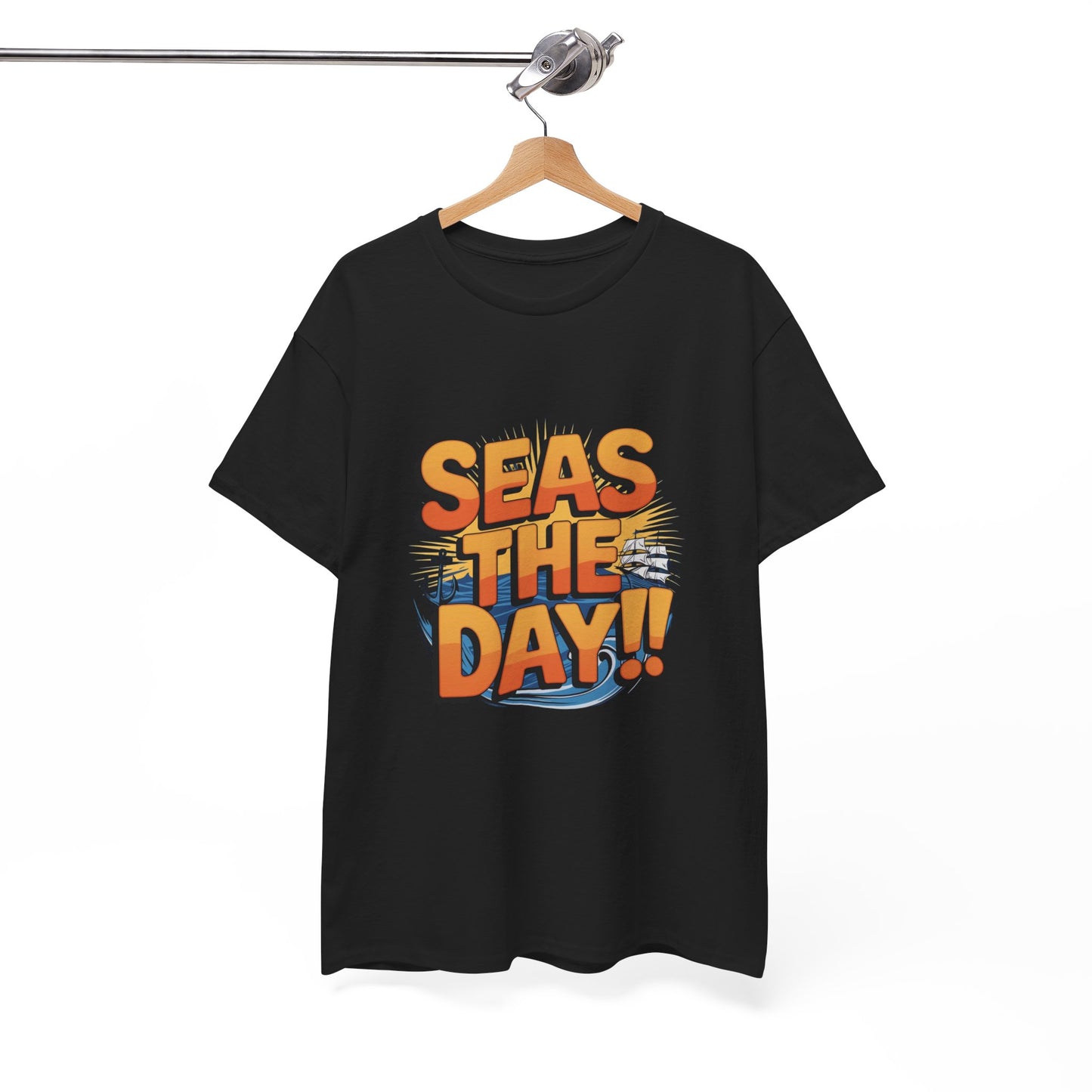 Seas The Day!! Tee • Ocean Pun Graphic Shirt • Comfort Colors Unisex Beachy Vibes • Nautical Aesthetic • Gift for Sea Lovers & Summer Vacays