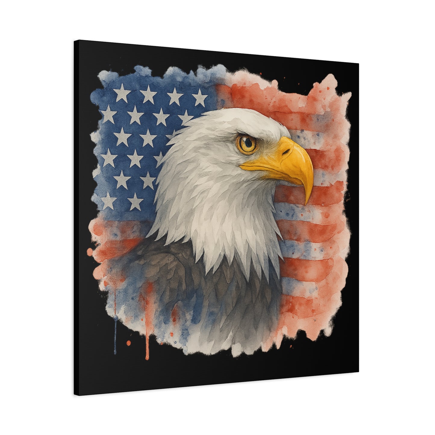 Patriotic Eagle Canvas Art American Flag Decor Independence Day Decor 4th of July Canvas Gift for Veteran