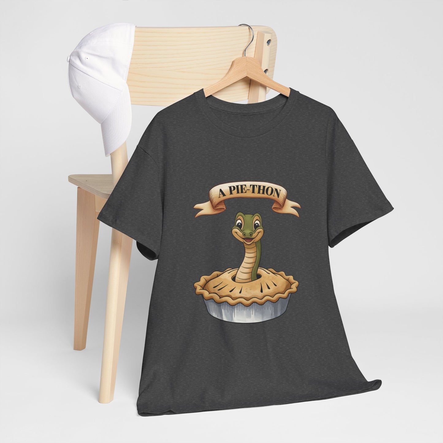 A Pie-Thon Funny Snake Pun Shirt – Cute Animal Joke T-Shirt – Quirky Graphic Tee for Pun Lovers, Reptile Fans, and Unique Gift Ideas