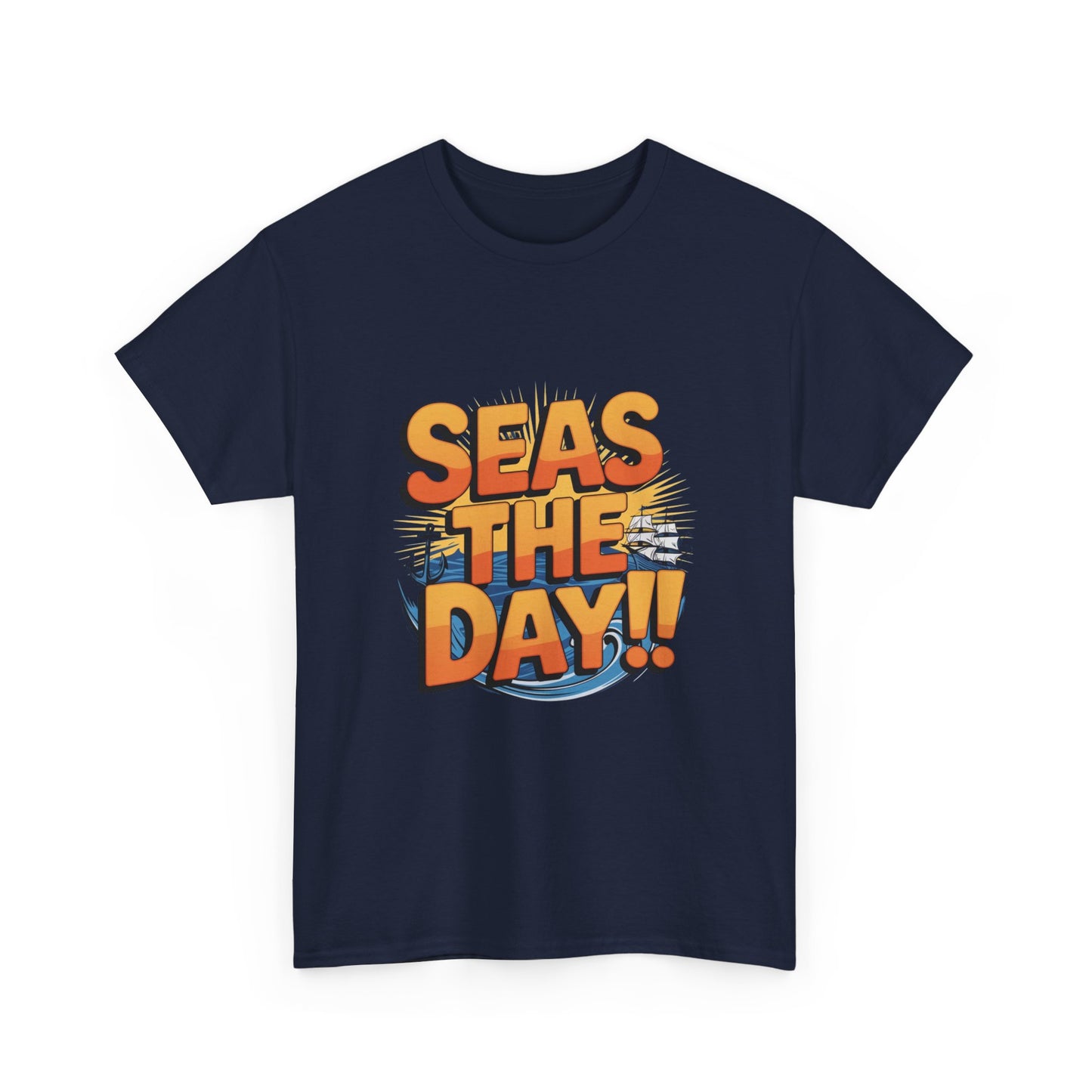 Seas The Day!! Tee • Ocean Pun Graphic Shirt • Comfort Colors Unisex Beachy Vibes • Nautical Aesthetic • Gift for Sea Lovers & Summer Vacays