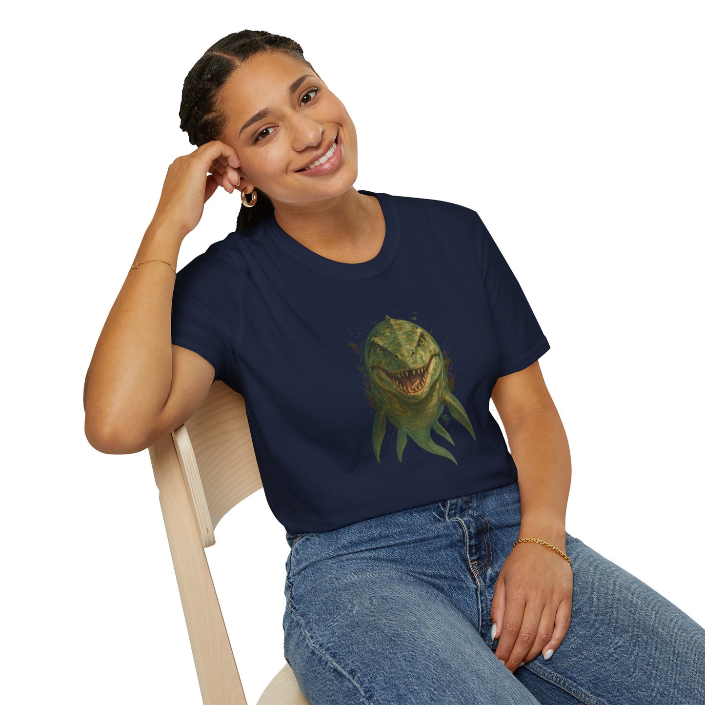 Watercolor Mosasaurus T-Shirt | Prehistoric Sea Dinosaur Tee | Fossil Lover Gift | Unisex Cotton Graphic Shirt Jurassic Tee