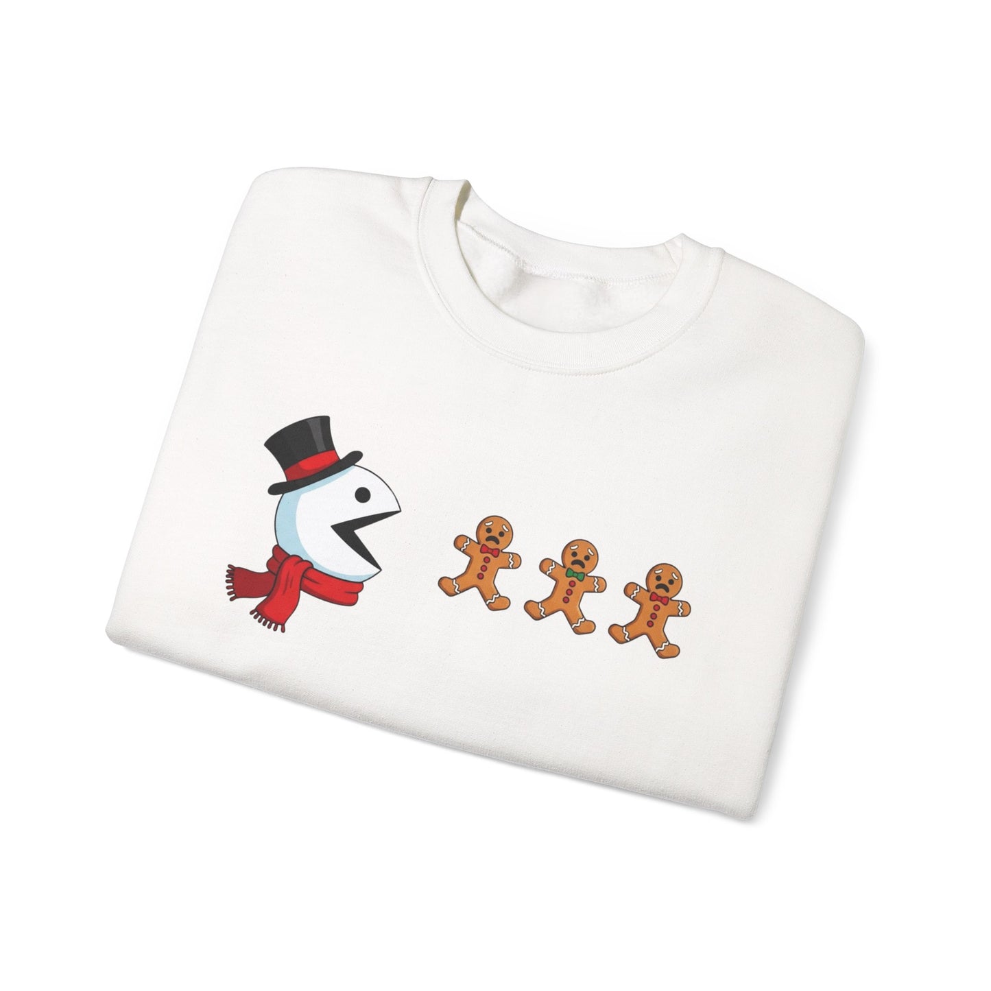 Funny Snowman And Gingerbread Sweatshirt, Cute Christmas Crewneck, Holiday Winter Sweater, Festive Graphic Pullover For Men And Women