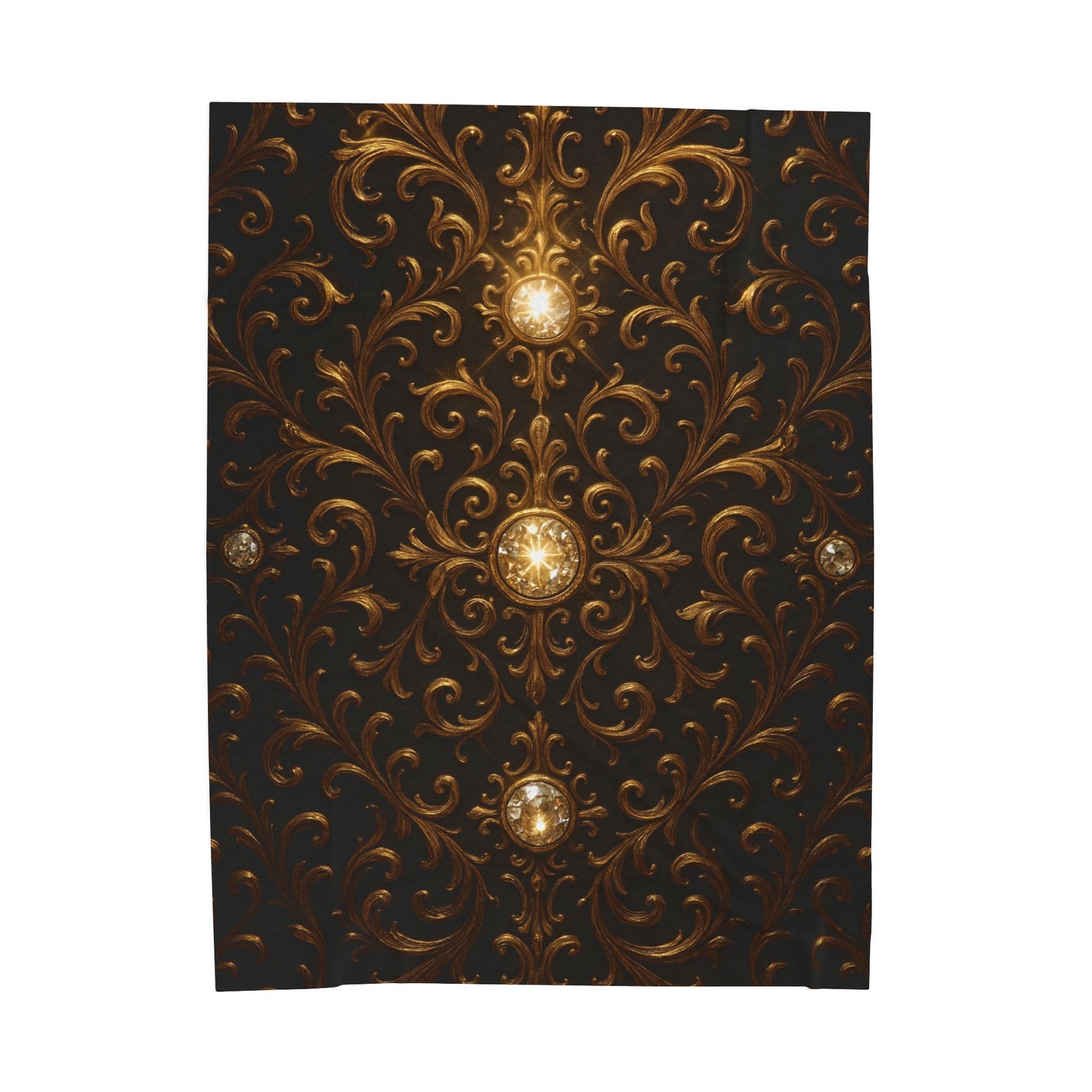 Luxury Black Gold Blanket Baroque Style Throw Gothic Glam Bedding Decor Elegant Soft Plush Blanket Celestial Star Blanket Gift