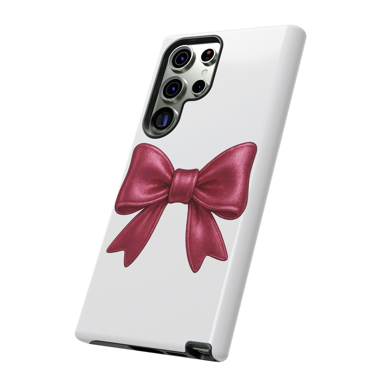 Pink Bow Samsung Case – Cute Girly Phone Cover – Glossy Ribbon Case for Samsung Galaxy – Aesthetic Phone Accessory – Gift for Her