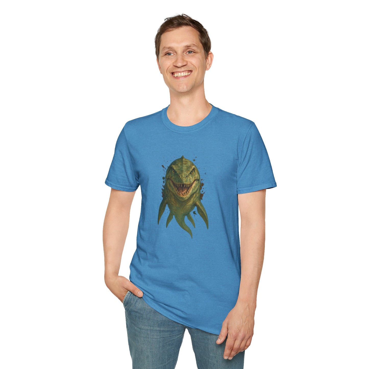 Watercolor Mosasaurus T-Shirt | Prehistoric Sea Dinosaur Tee | Fossil Lover Gift | Unisex Cotton Graphic Shirt Jurassic Tee