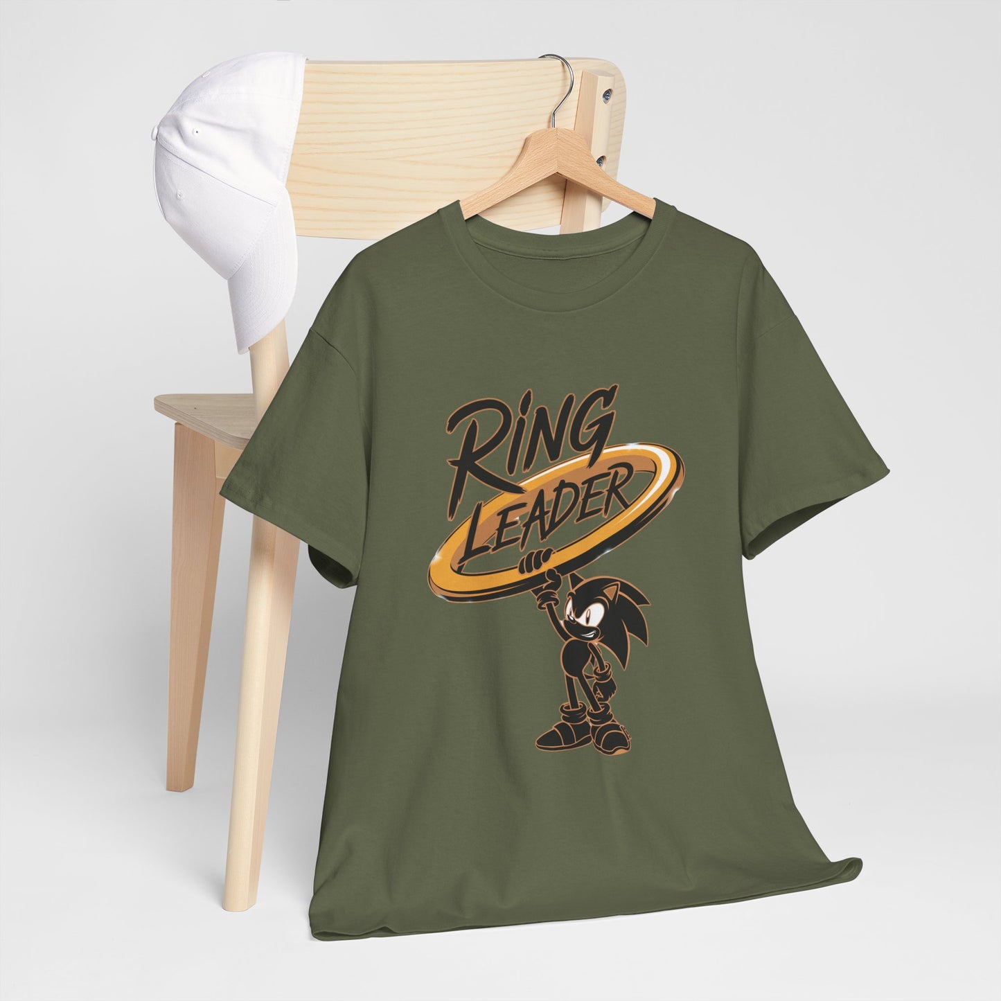 Ring Leader Video Game Shirt – Fast Speed Hero Holding Gold Ring – Retro Gamer Graphic Tee for Arcade, Anime, and Gaming Fans
