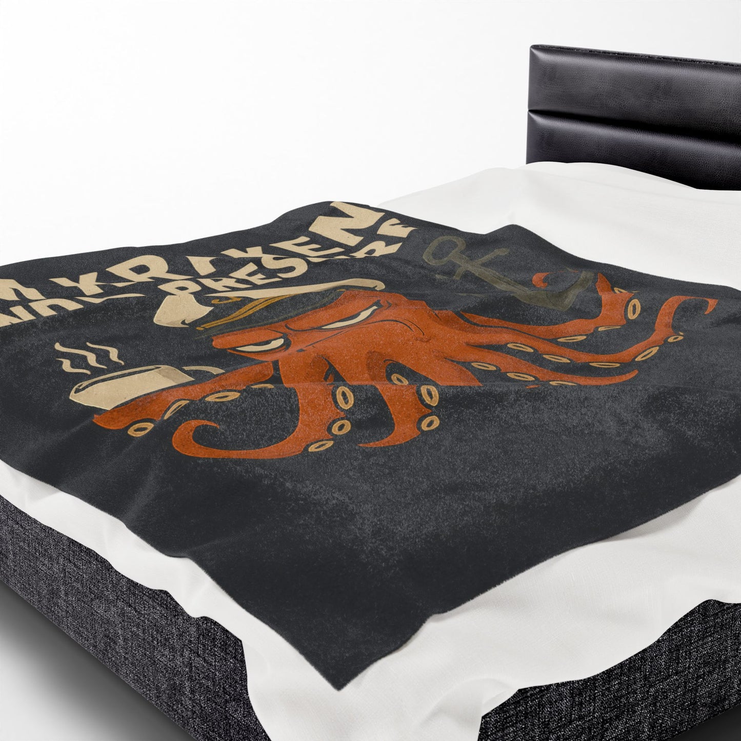 Kraken Under Pressure Plush Blanket - Fun Nautical Decor for Cozy Nights Beach Themed Throw Ocean Decoration