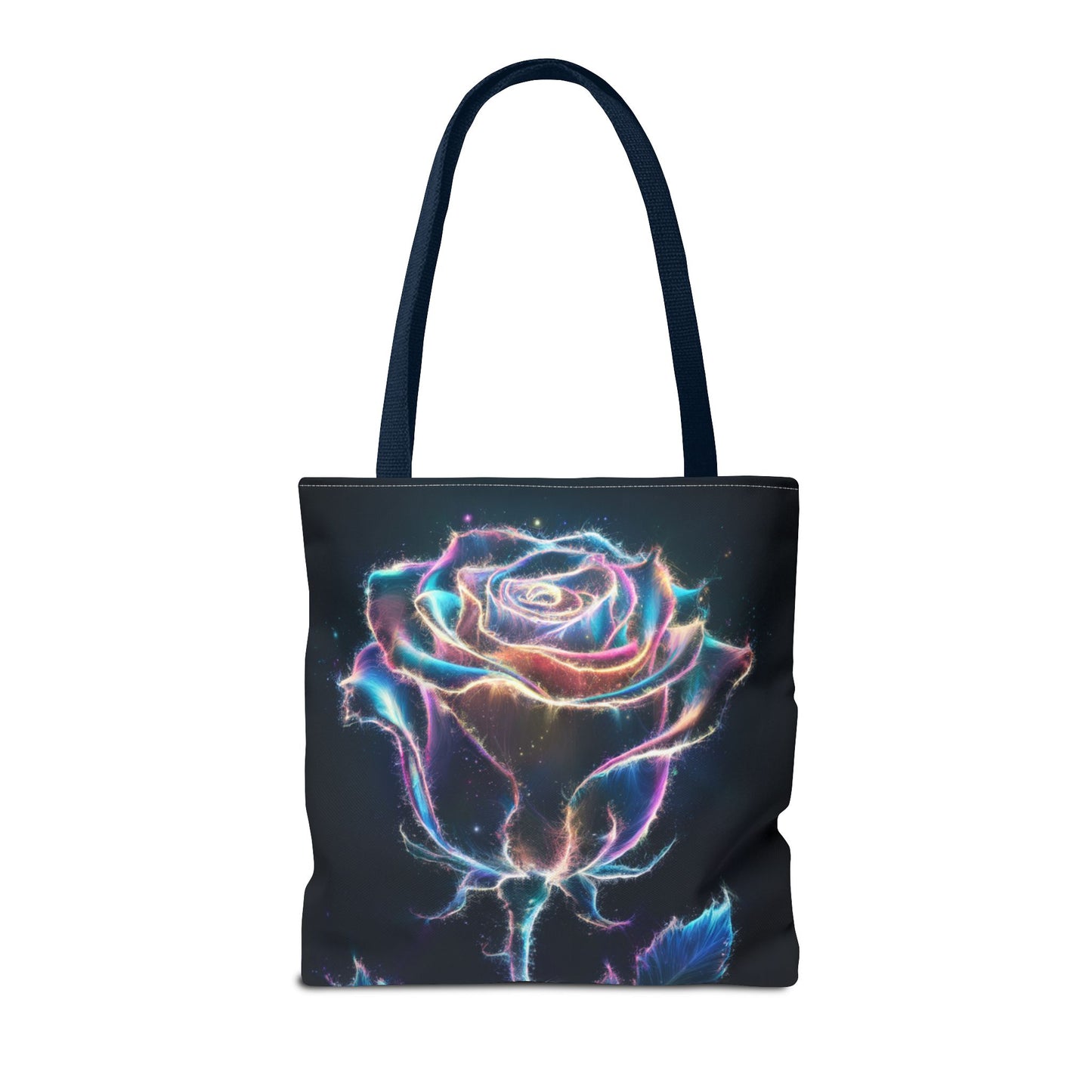 Neon Rose Tote Bag • Electric Floral Art Tote • Neon Glow Rose Canvas Carry-All • Vibrant Statement Floral Tote • Gift for Art Lovers
