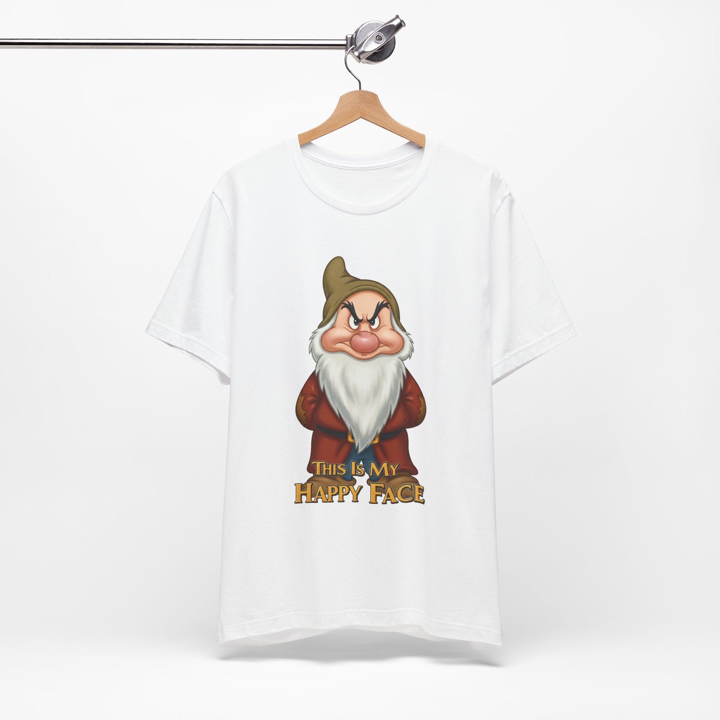 Grumpy Mood Shirt | This Is My Happy Face Tee | Funny Sarcastic Graphic T-Shirt | Retro Grumpy Beard Shirt | Gift for Men Women Introverts