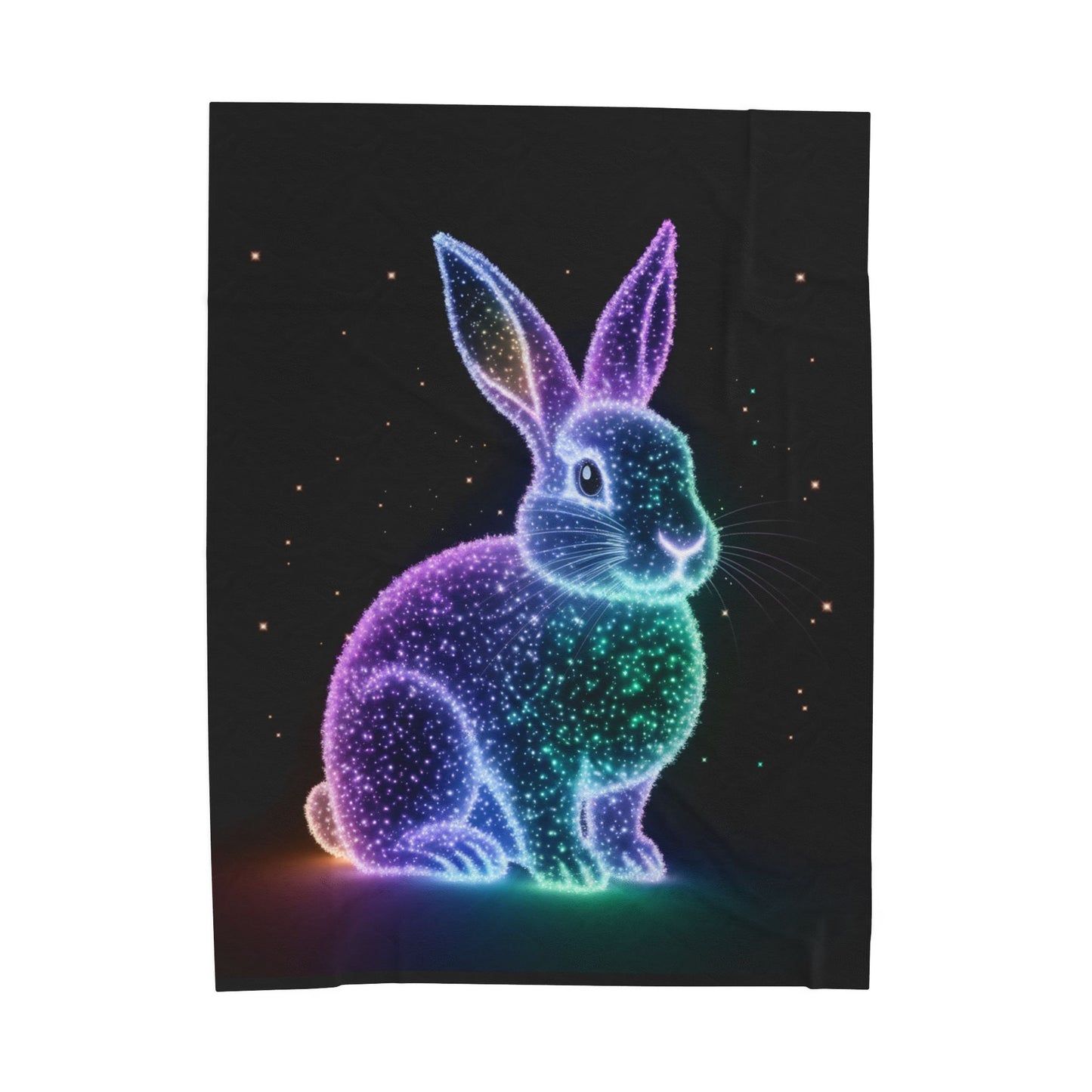 Velveteen Plush Blanket Bioluminescent Easter Bunny Blanket Easter Throw Easter Bunny Decor