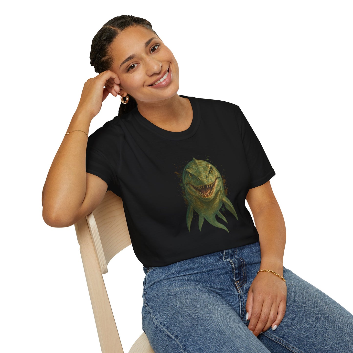 Watercolor Mosasaurus T-Shirt | Prehistoric Sea Dinosaur Tee | Fossil Lover Gift | Unisex Cotton Graphic Shirt Jurassic Tee