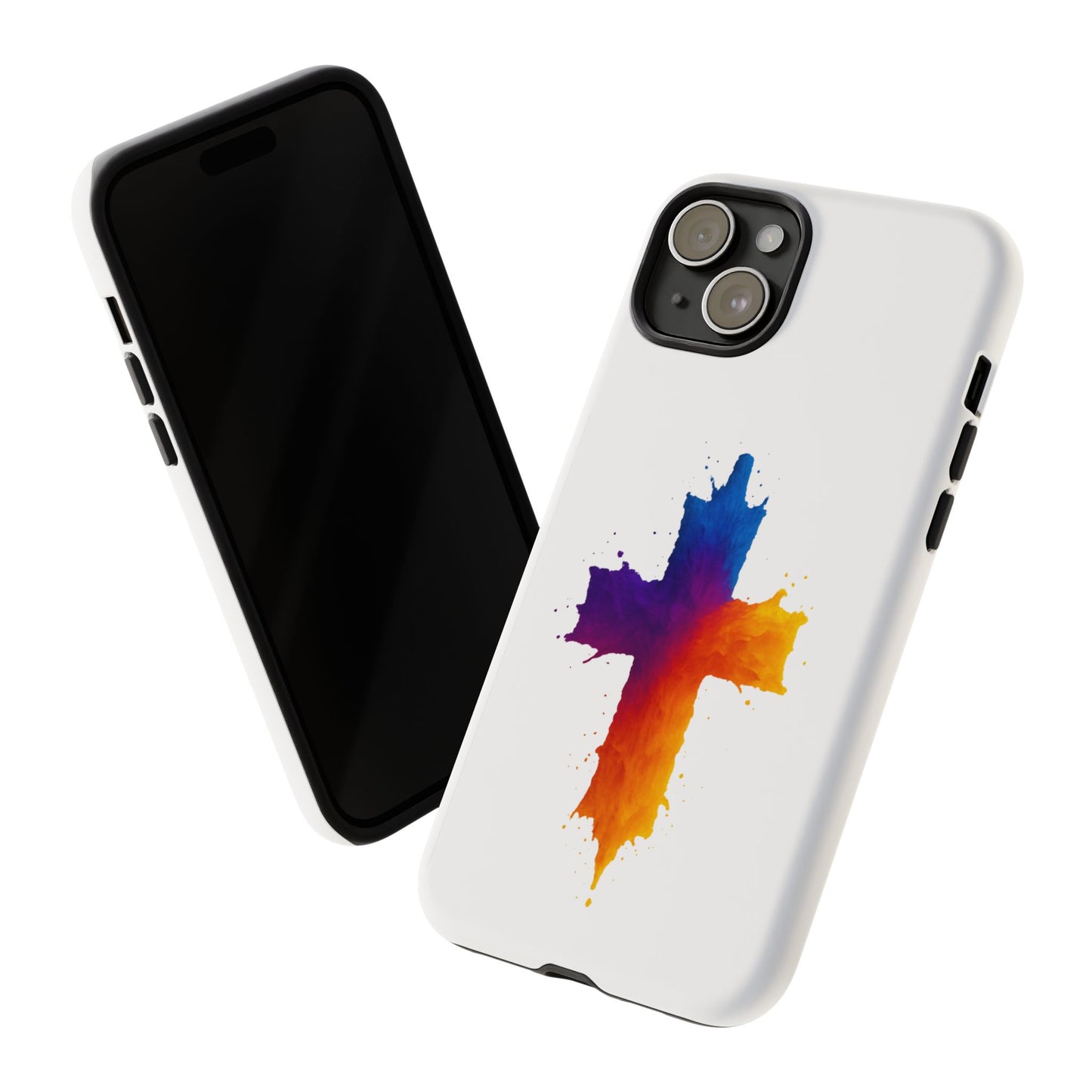 Christian iPhone Case – Watercolor Cross Phone Cover, Faith Gift for Her or Him, Inspirational iPhone Accessory