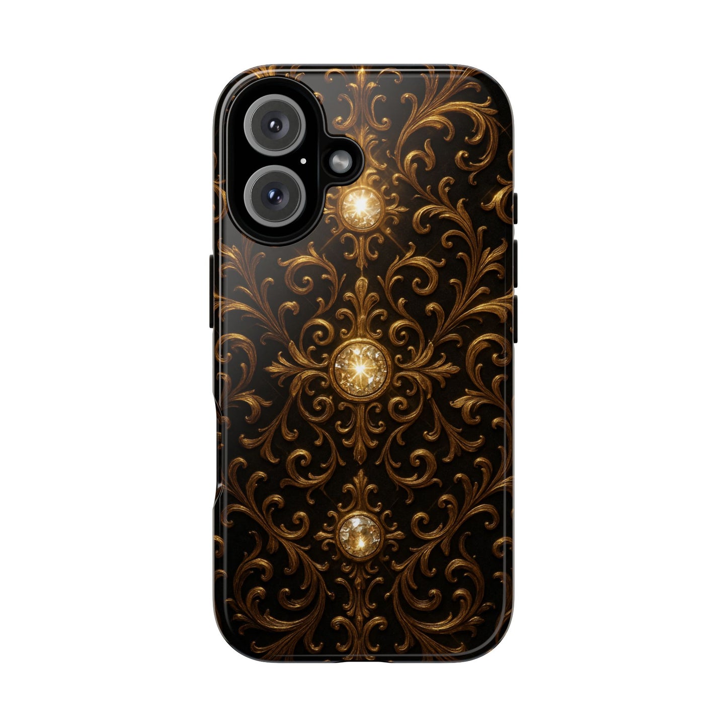 Baroque iPhone Case β Elegant Gold Floral Scroll Design for iPhone 16, 15, 14, 13, Pro Max & More