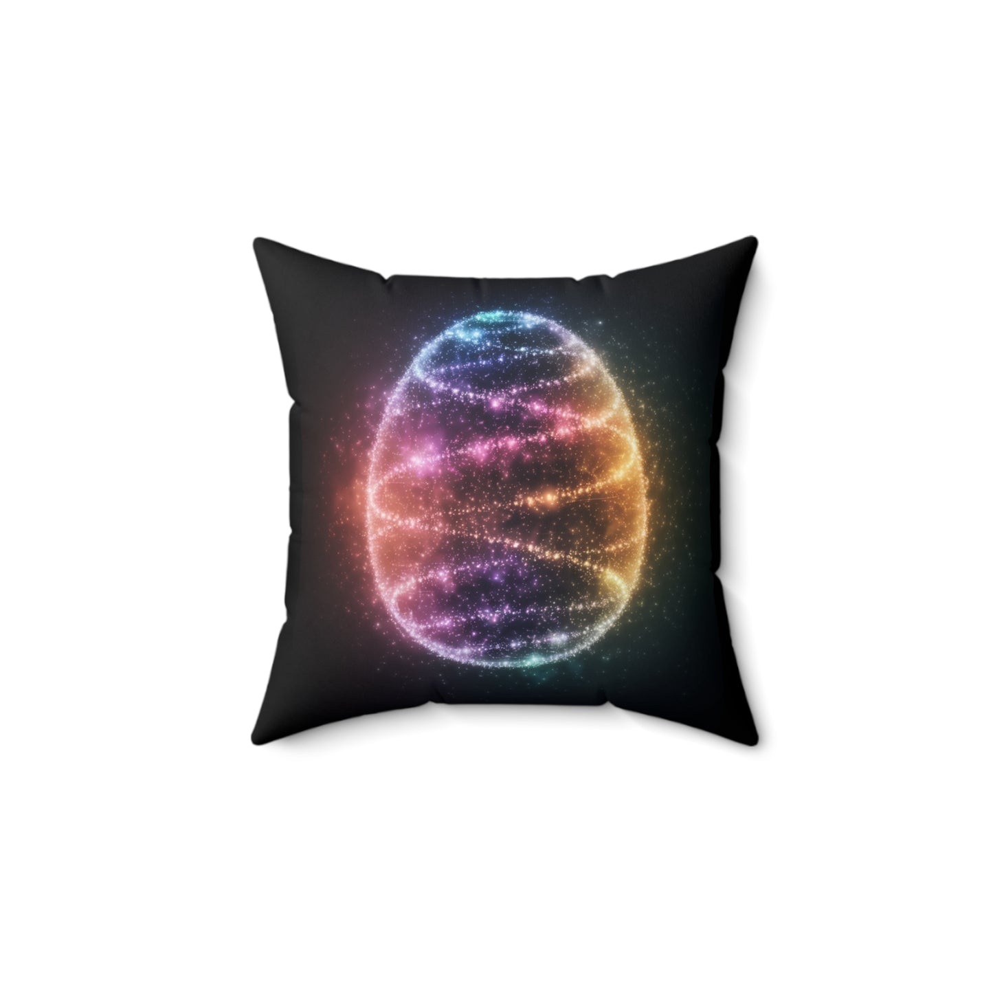 Square Pillow with Bioluminescent Easter Egg Design Easter Throw Easter Decor Pillow Home Decor