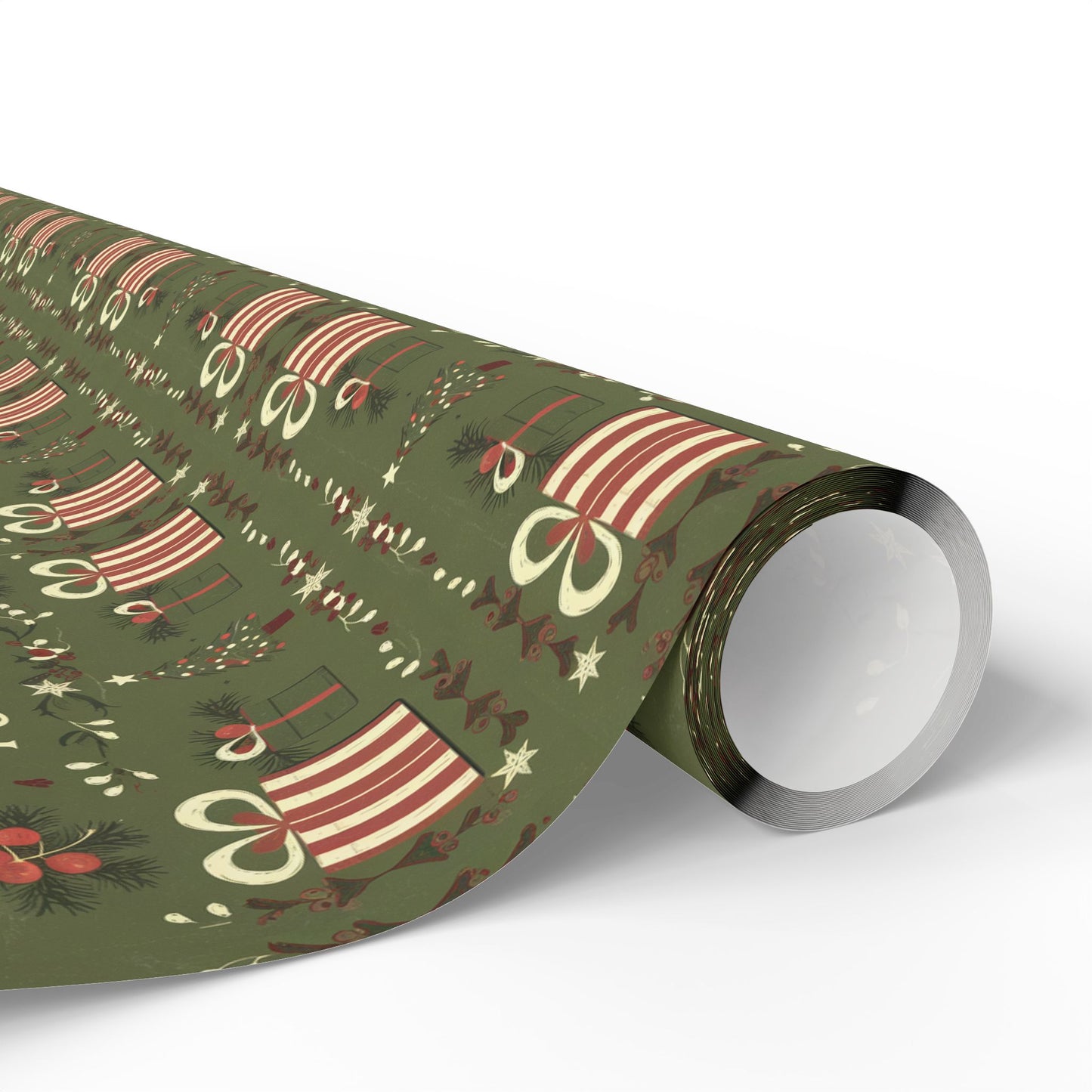 Christmas Wrapping Paper - Green 'I Present This To You'