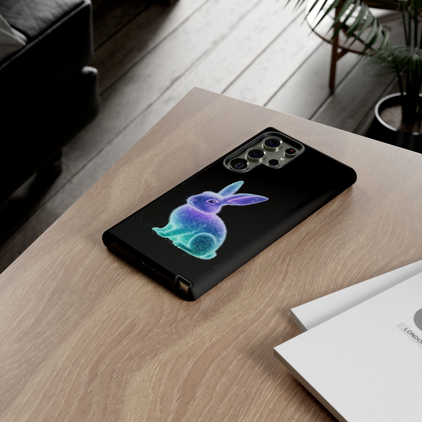 Samsung Case Bioluminescent Easter Bunny Design Easter Phone Case Easter Bunny Samsung Case Easter Accessory