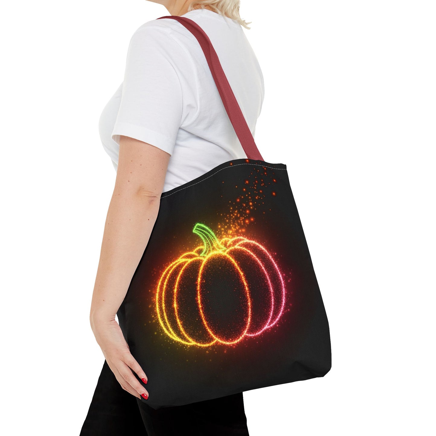 Neon Pumpkin Tote Bag, Halloween Tote, Fall Aesthetic Trick Or Treat Bag, Spooky Season Accessory, Pumpkin Bag, Fall Gift Idea