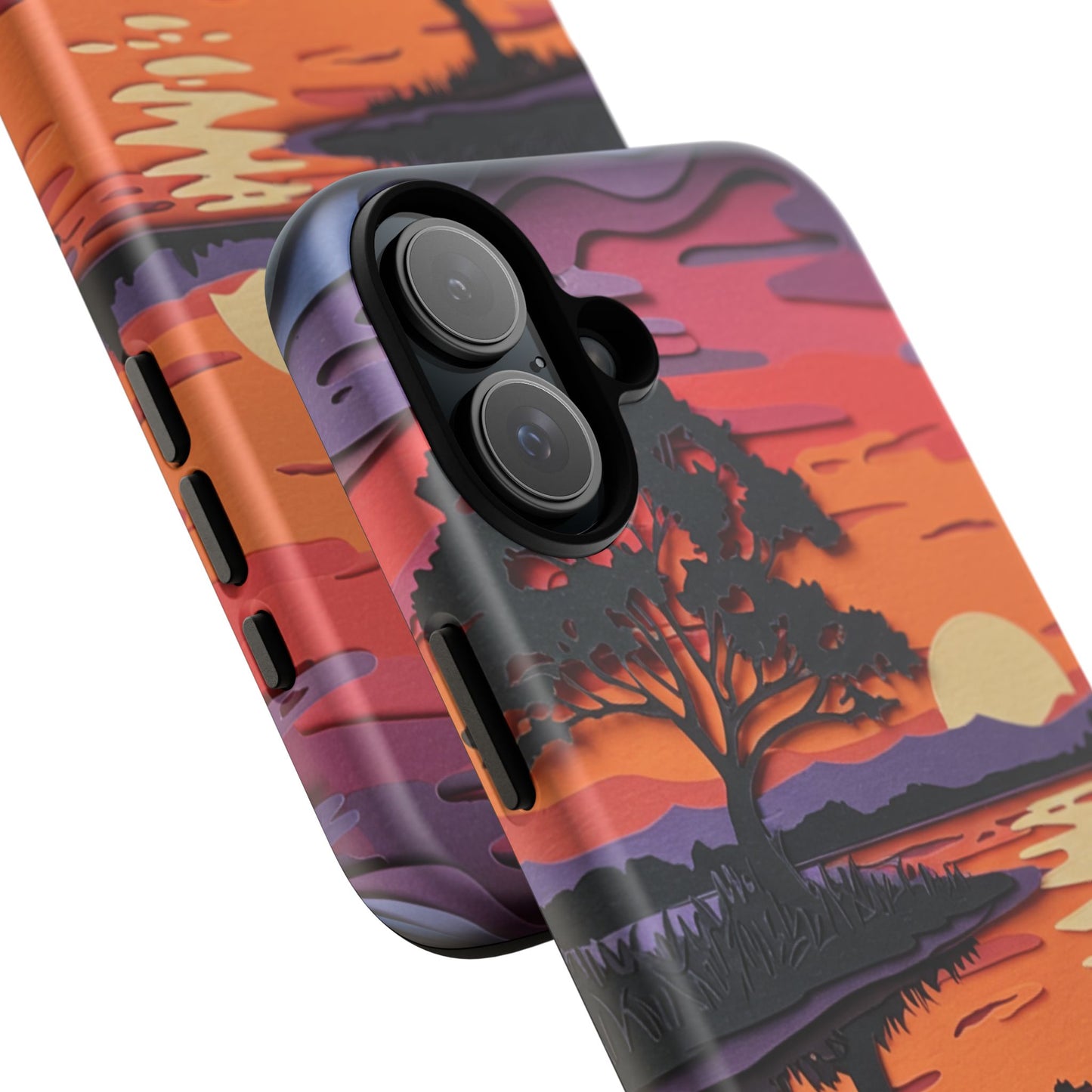 iPhone Case - Colorful Paper Art Sunset Design