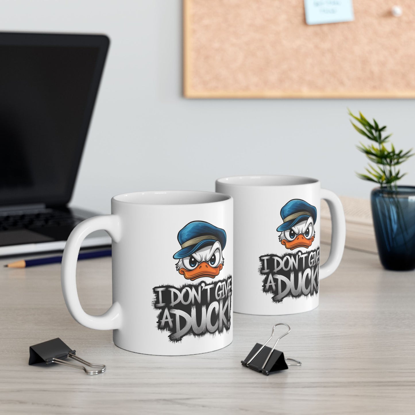 I Don’t Give a Duck Mug | Sassy Duck Coffee Cup | Funny Pun Gift | Adult Humor Mug | Bold Cartoon Animal Drinkware | 11oz & 15oz