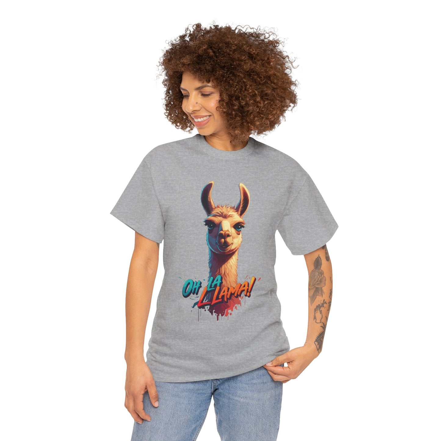 Oh la Llama Graphic Tee | Fun Llama T-Shirt, Cute Animal Lover Shirt, Llama Lover Gift, Quirky Party Tee, Trending Llama Fashion