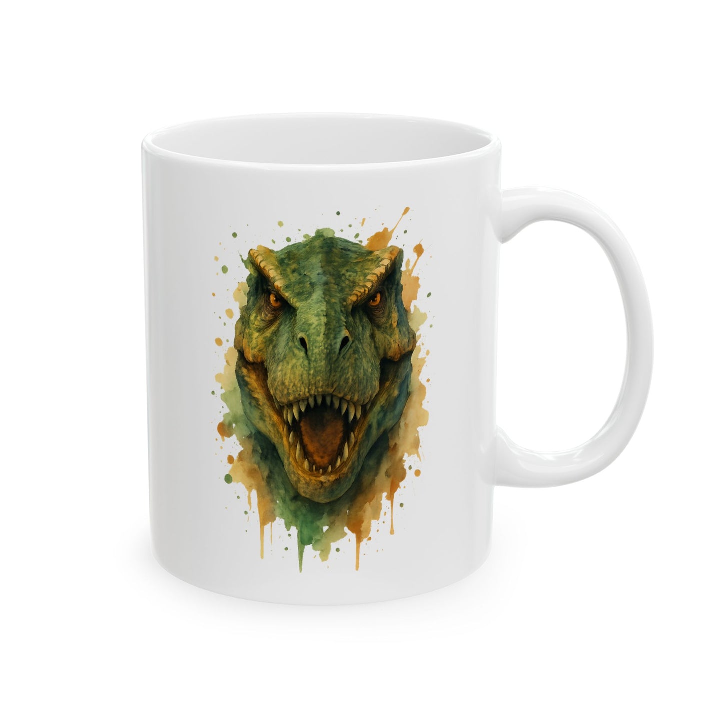 T-Rex Dinosaur Mug – Roaring T‑Rex Coffee Cup 11oz & 15oz | Jurassic Gift for Dino Lovers | Scary Dinosaur Kitchen Decor Mug