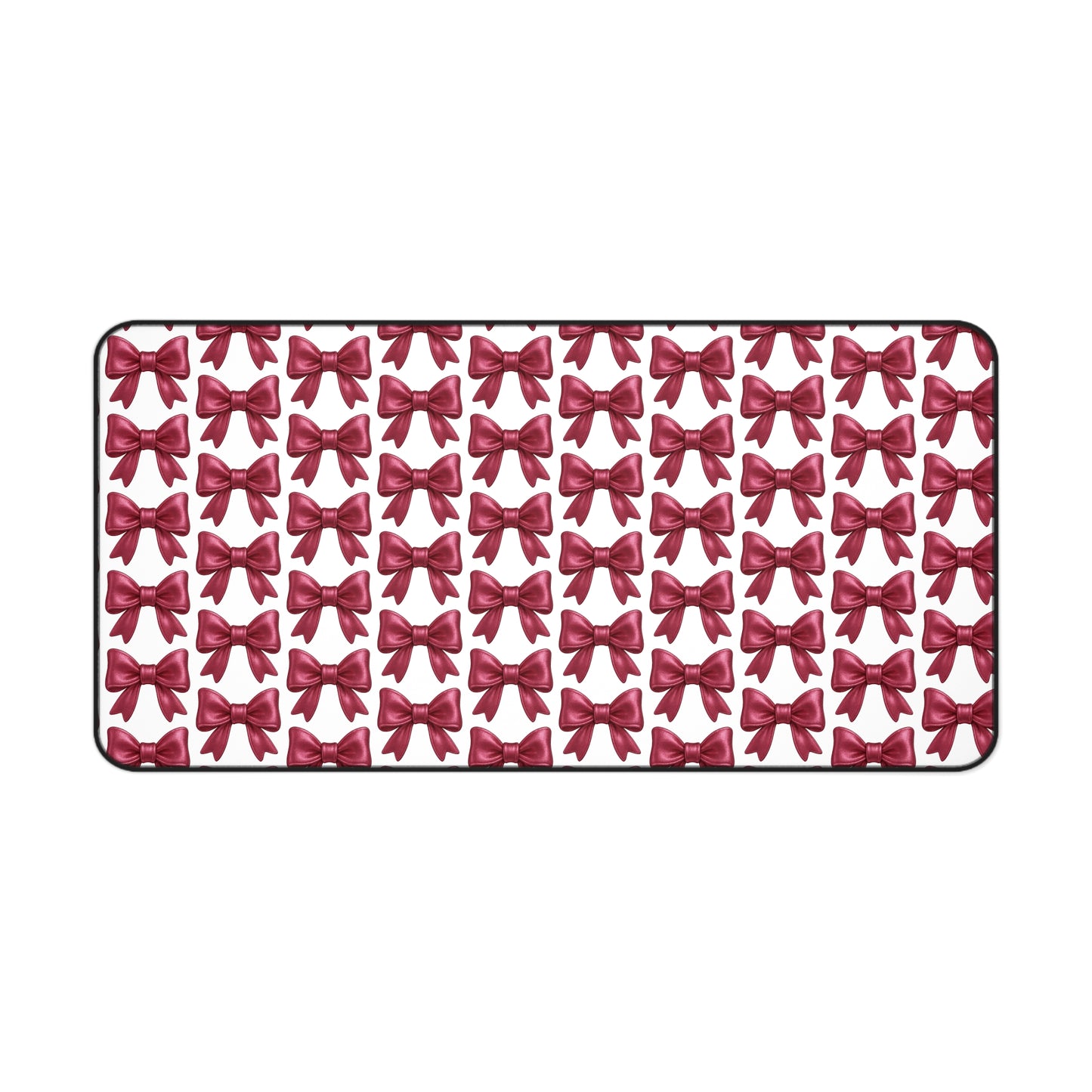 Pink Bow Desk Mat - Cute Aesthetic Mouse Pad for Office or Gaming Setup | Girly Large Mouse Pad Gift for Her