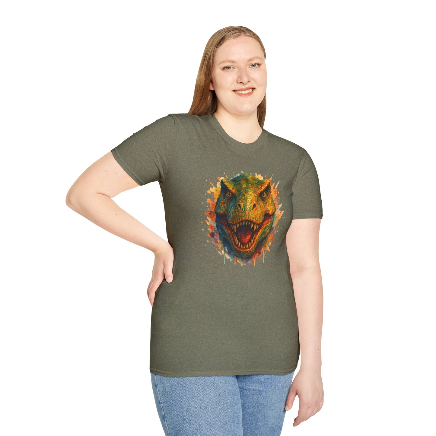 Watercolor T-Rex T-Shirt | Psychedelic Dinosaur Tee | Prehistoric Rainbow Dino Gift | Unisex Cotton Graphic Shirt Jurassic Tee