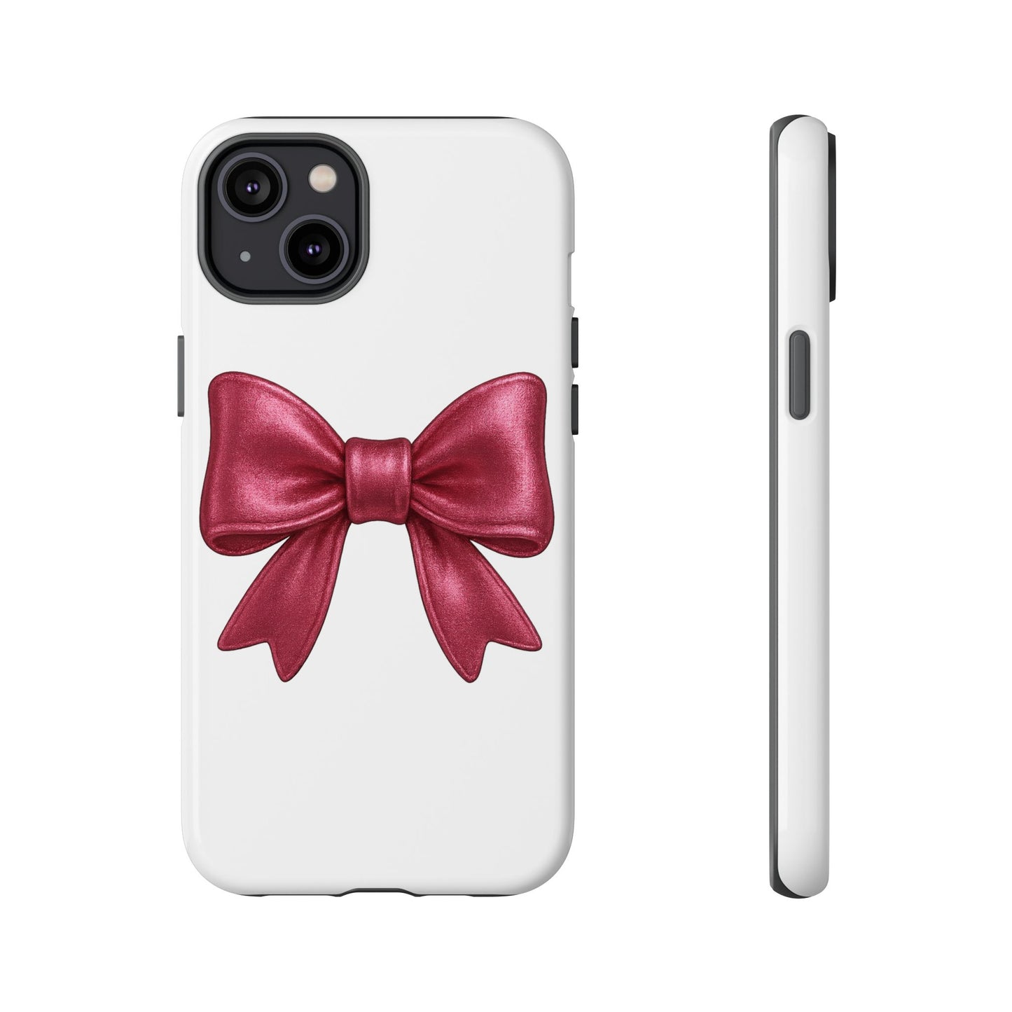 Pink Bow iPhone Case – Cute Girly Phone Cover – Glossy Ribbon Coquette Case – Soft Girl Aesthetic Accessory – Gift for Her iPhone