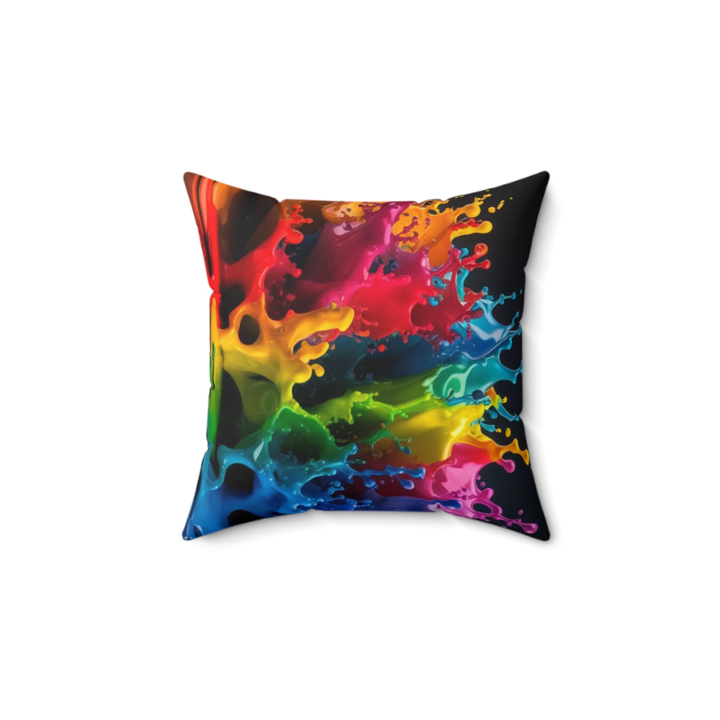 Colorful Splash Art Square Pillow | Vibrant Home Decor