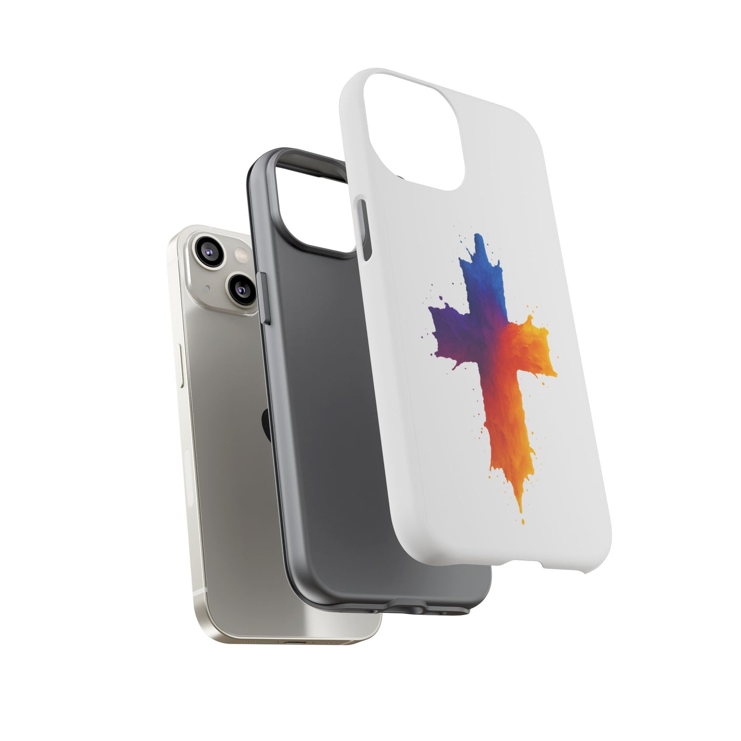 Christian iPhone Case – Watercolor Cross Phone Cover, Faith Gift for Her or Him, Inspirational iPhone Accessory