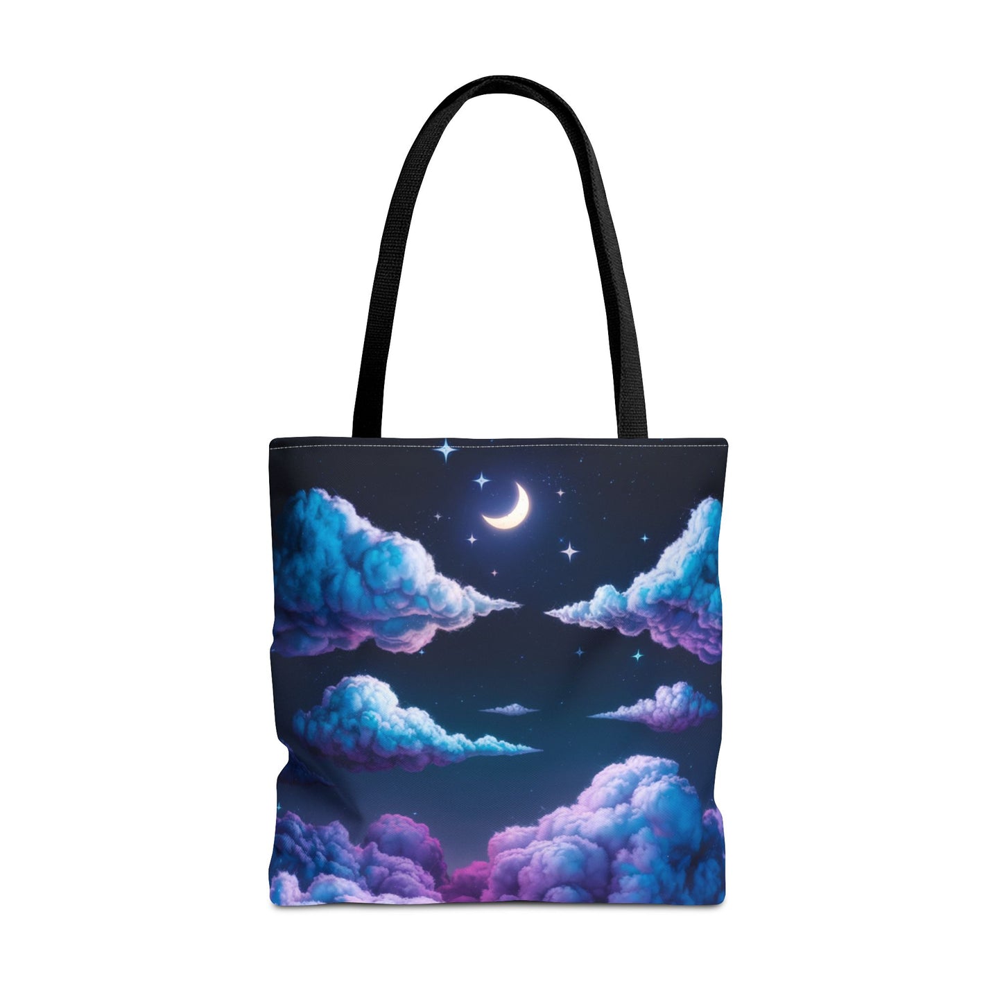 Dreamy Moon & Clouds Tote Bag • Celestial Night Sky Tote • Boho Moon Cloud Tote • Eco-Friendly Cosmic Art Tote • Gift for Stargazers
