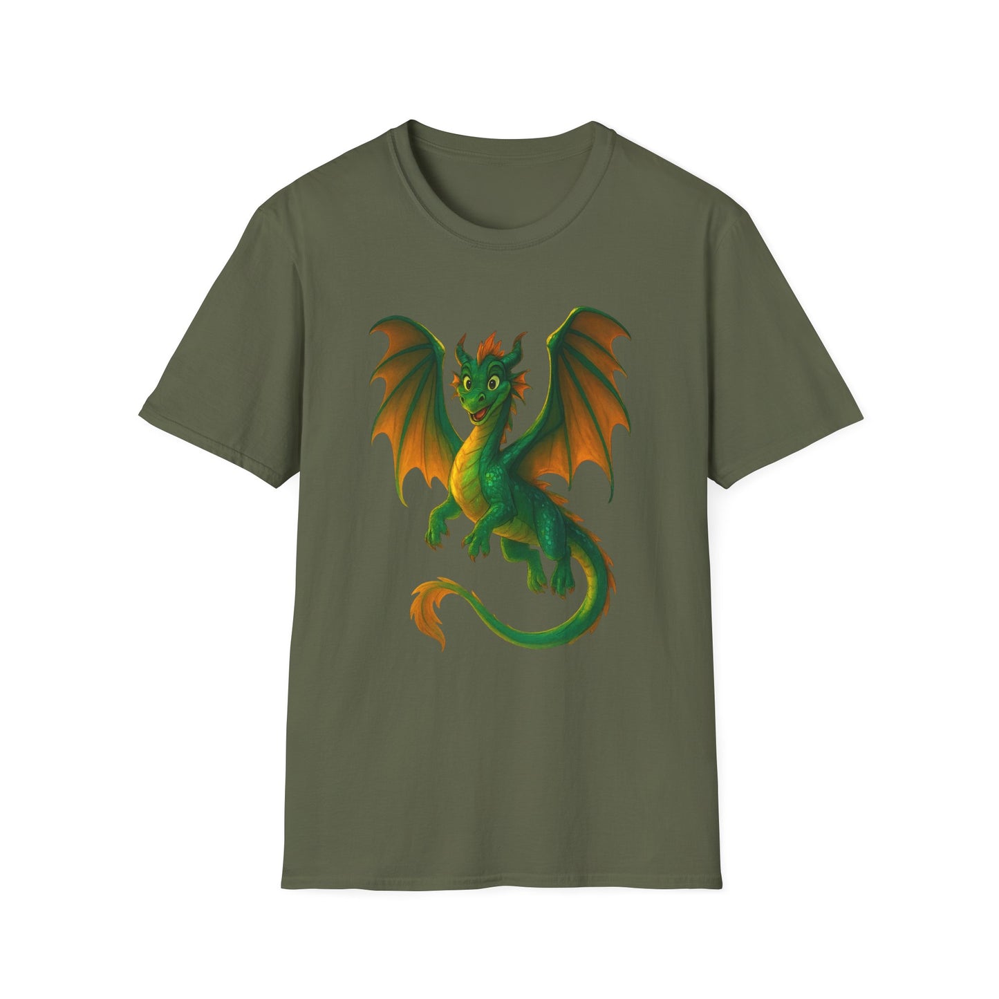 Green Dragon Fantasy T-Shirt | Unisex Mythical Creature Tee | DnD Gamer Gift | Cool Dragon Shirt | Magic RPG Nerdy Graphic Tee