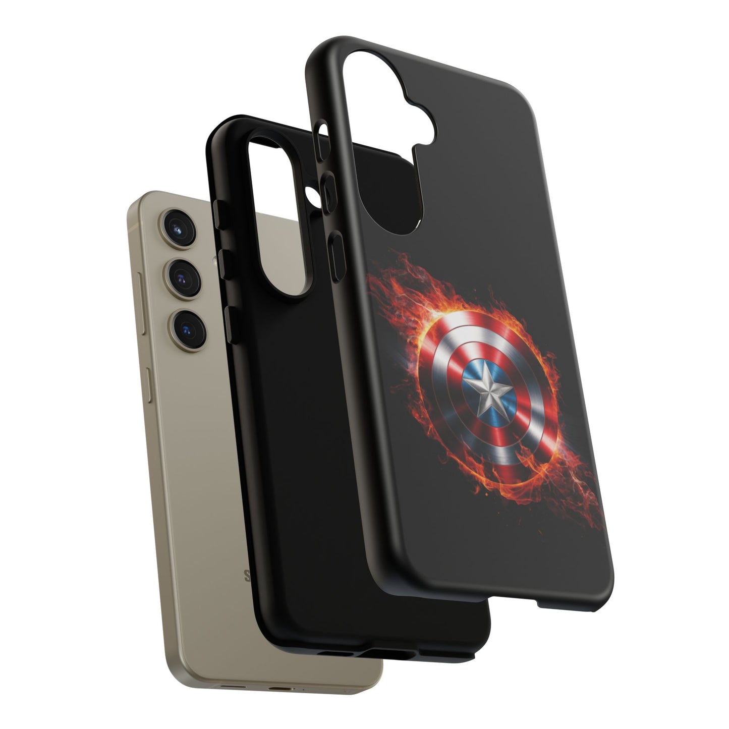 Captain America Shield in Flames Samsung Galaxy Tough Case