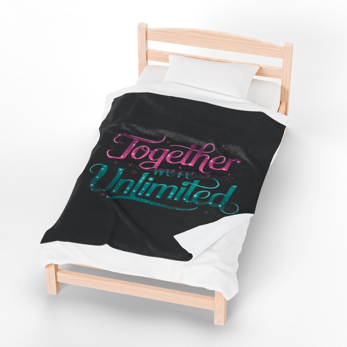 Velveteen Plush Blanket - Musical Quote 'Together We're Unlimited'