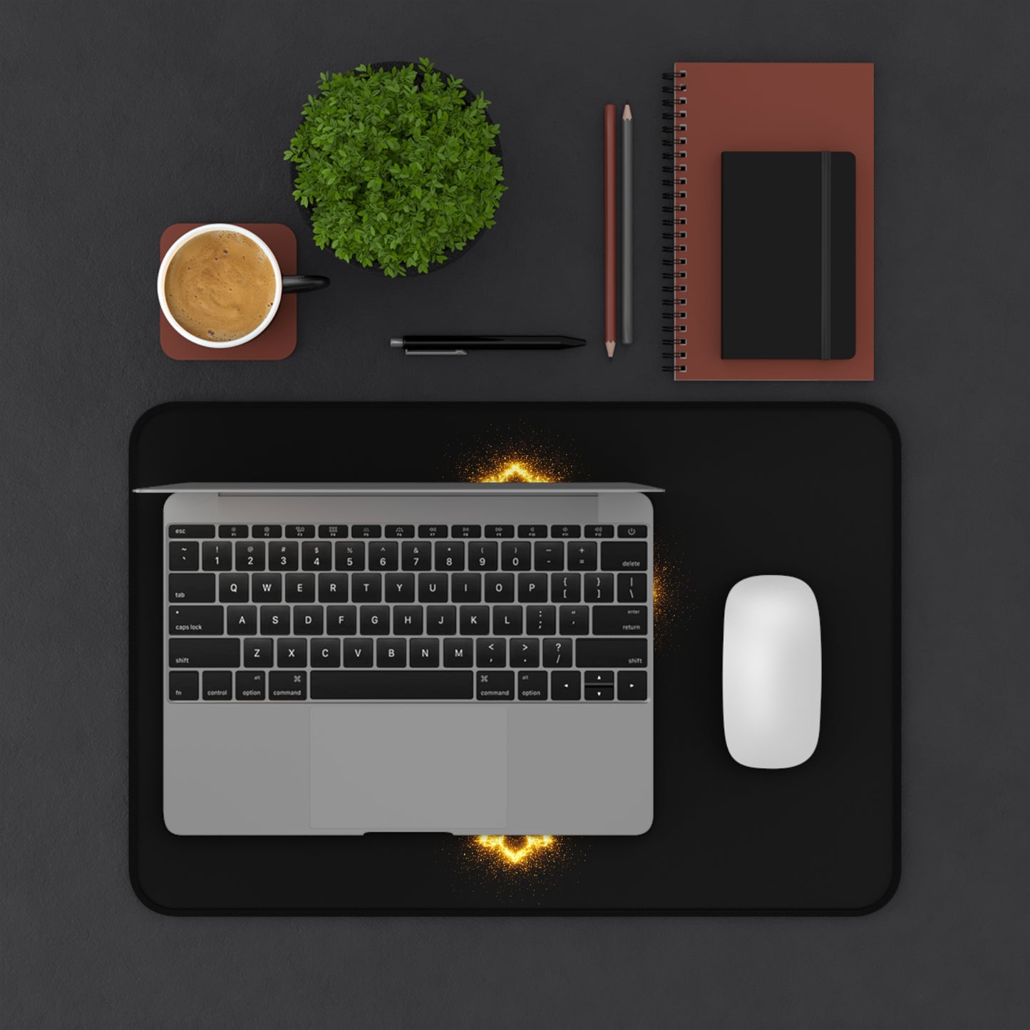 Desk Mat with Glowing Cross Design