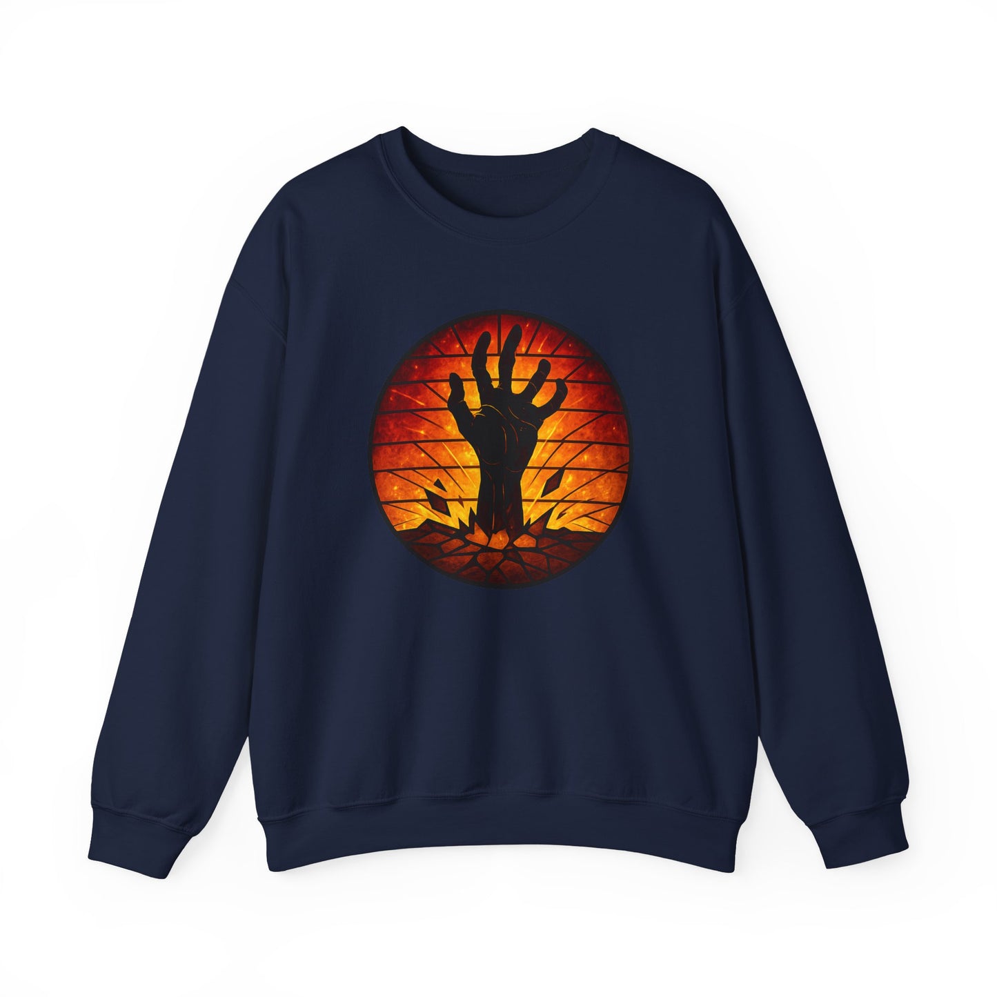 Zombie Hand Sweatshirt, Creepy Rising Hand Crewneck, Halloween Graveyard Sweatshirt, Spooky Hand Emerging, Gothic Horror Sweater