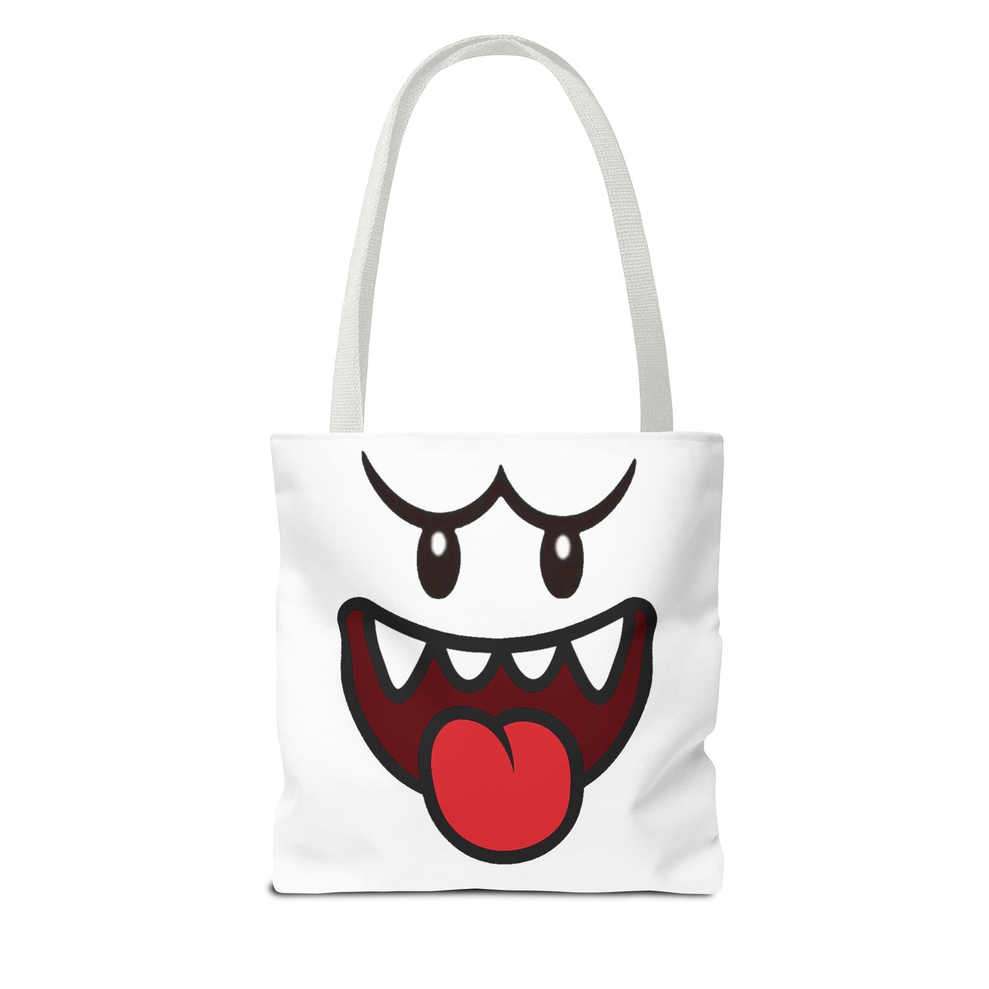 Funny Ghost Face Tote Bag, Spooky Halloween Shopping Bag, Creepy Cute Gamer Tote, Novelty Reusable Canvas Bag, Horror Themed Trick or Treat Bag