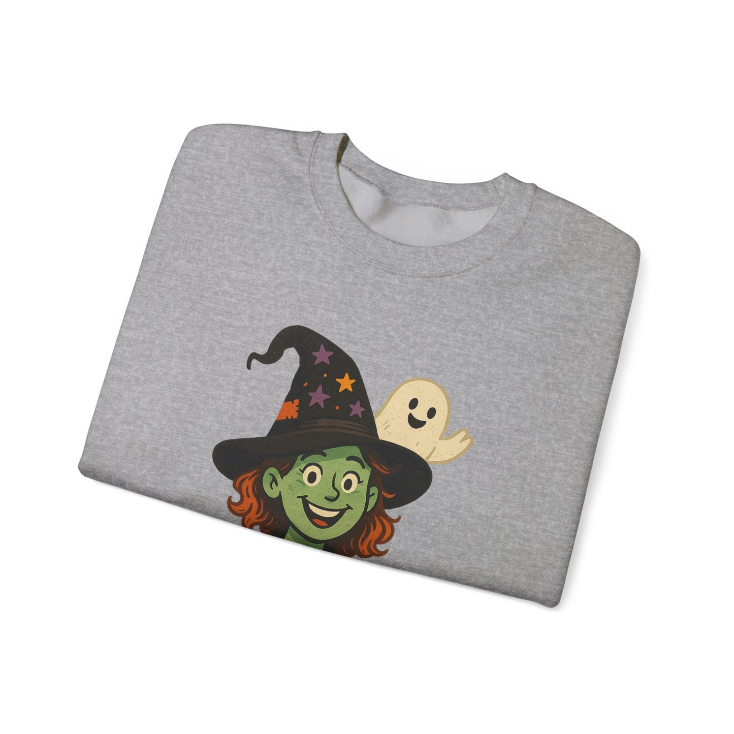 Witch Way To The Boos Sweatshirt, Funny Witch Halloween Crewneck, Witchy Ghost Sweatshirt, Spooky Season Graphic Pullover, Lighthearted Halloween Wear