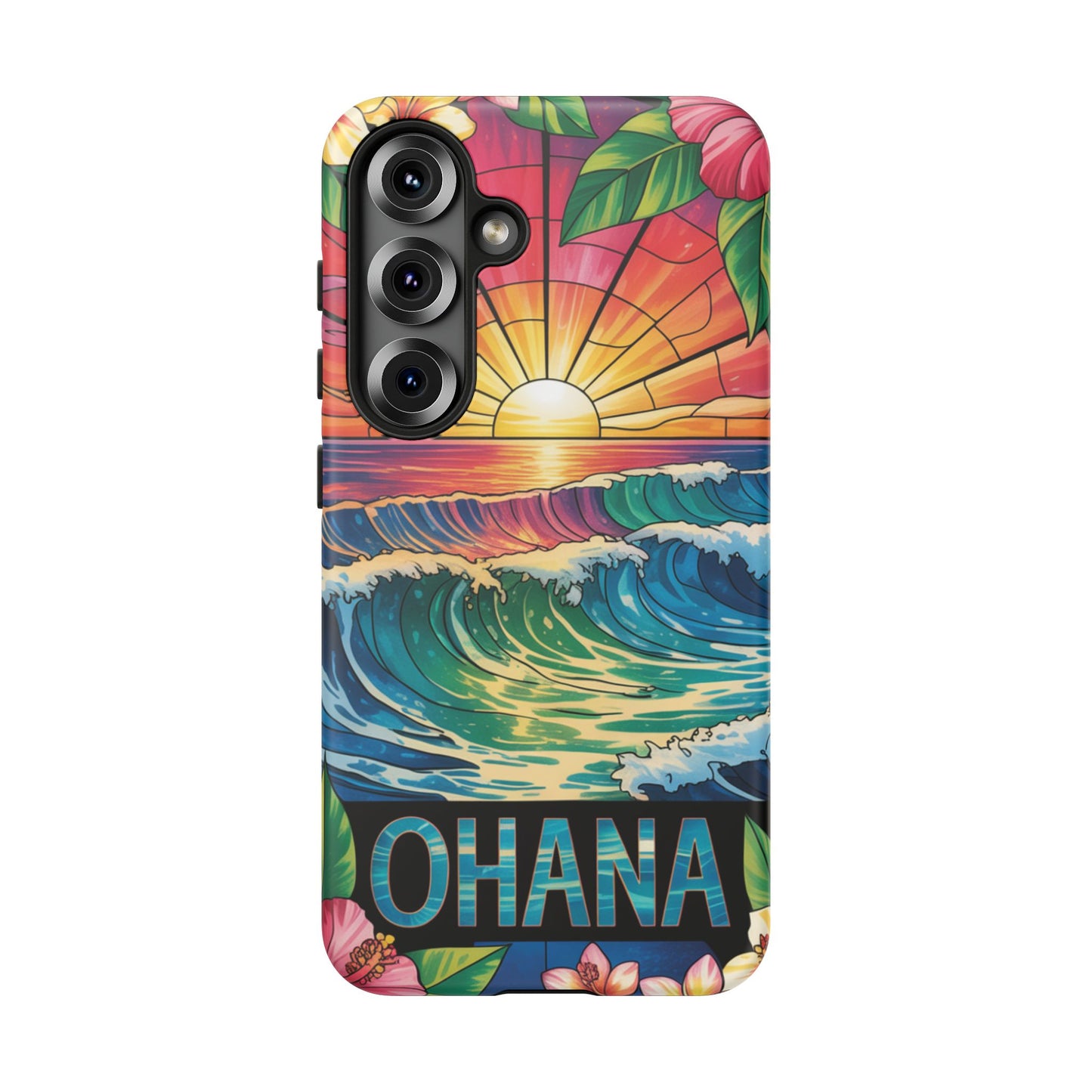 Samsung Galaxy Case Ohana Hawaiian Wave Phone Cover Sunset Tropical Beach Art Protective Case Gift for Samsung Lovers